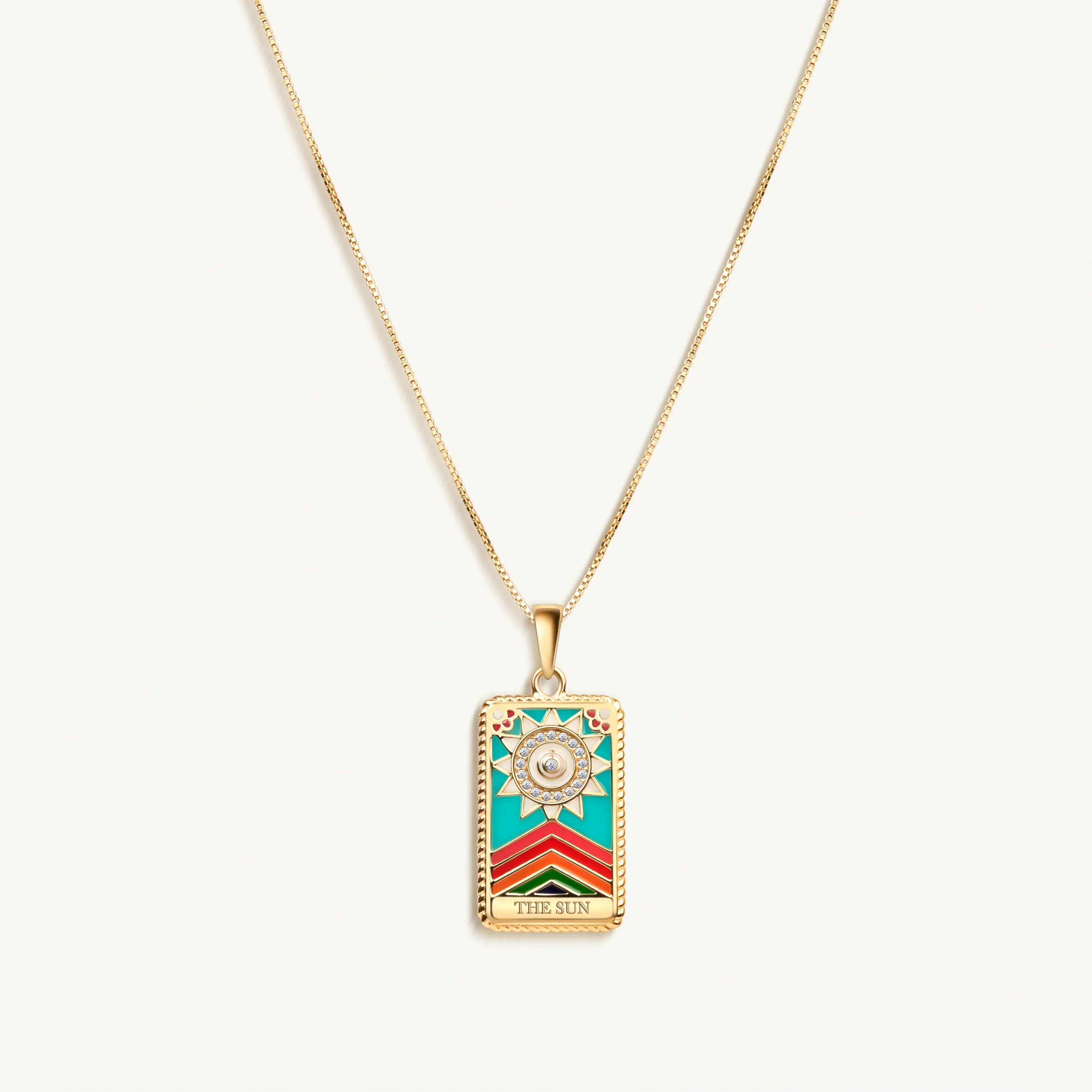 Cosmic Optimism - "The Sun" Tarot Card Necklace - Image 4