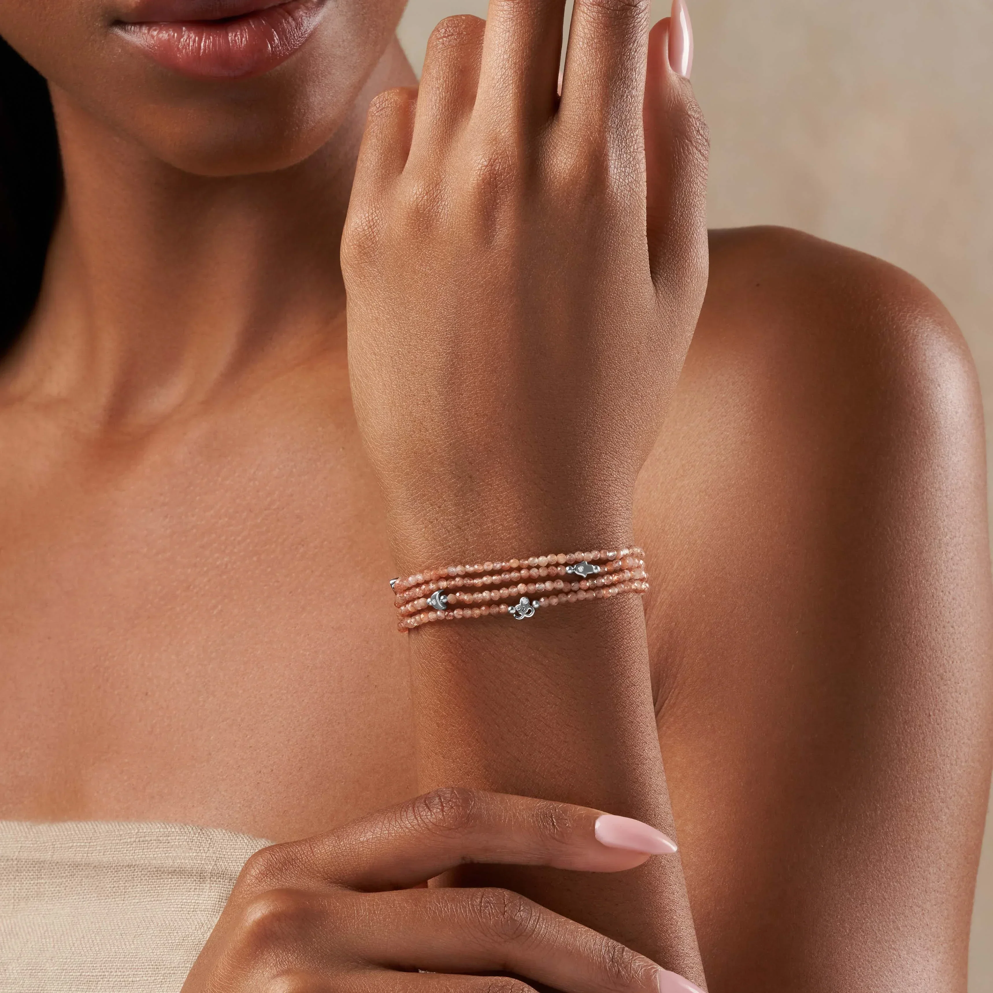 Cosmic Serendipity - Peach Moonstone Bracelet - Image 2
