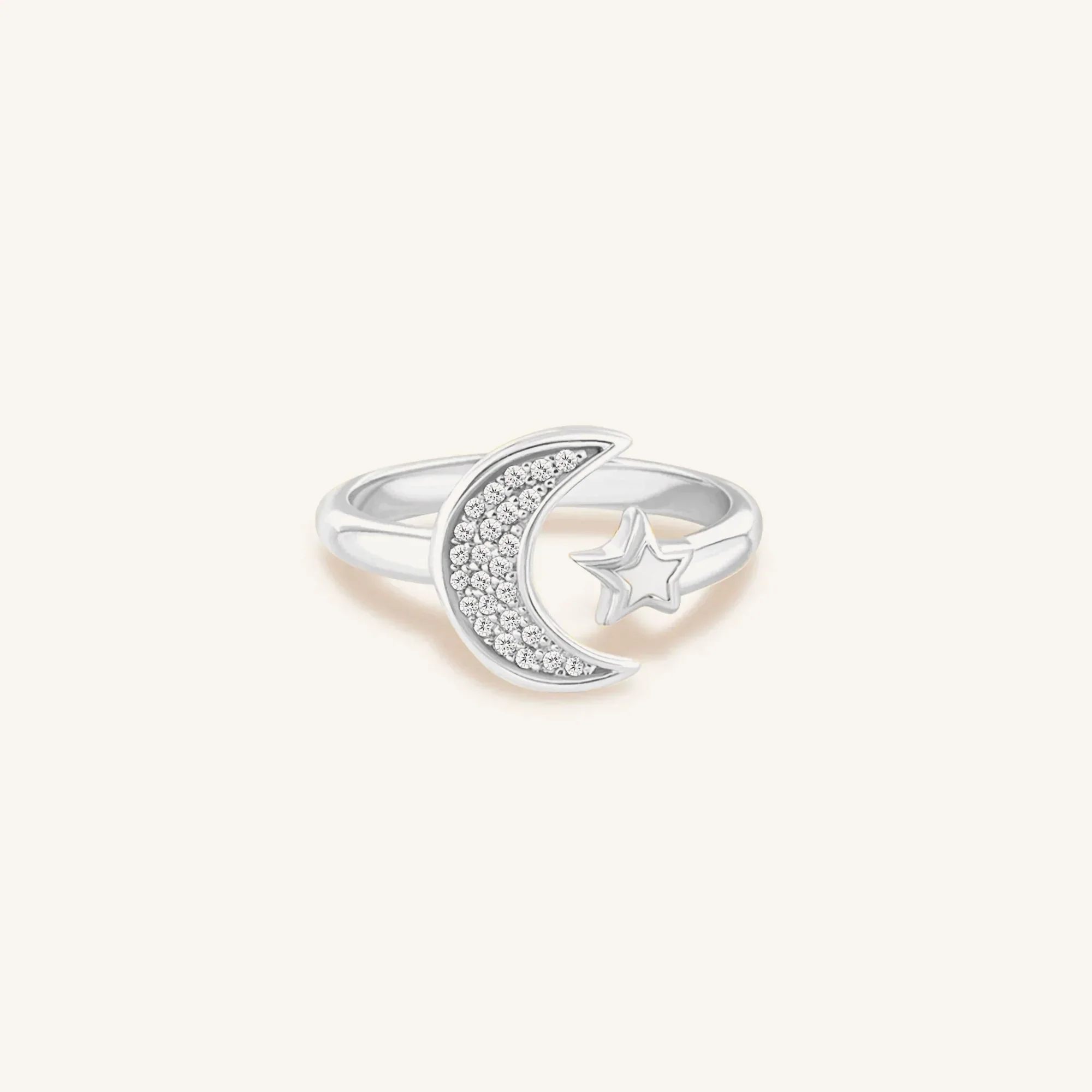 Cosmic Transformation Silver Moon & Star Ring - Image 3
