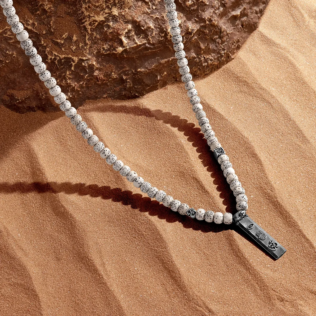 Counting Abundance Multi Symbol Bodhi Bead Necklace