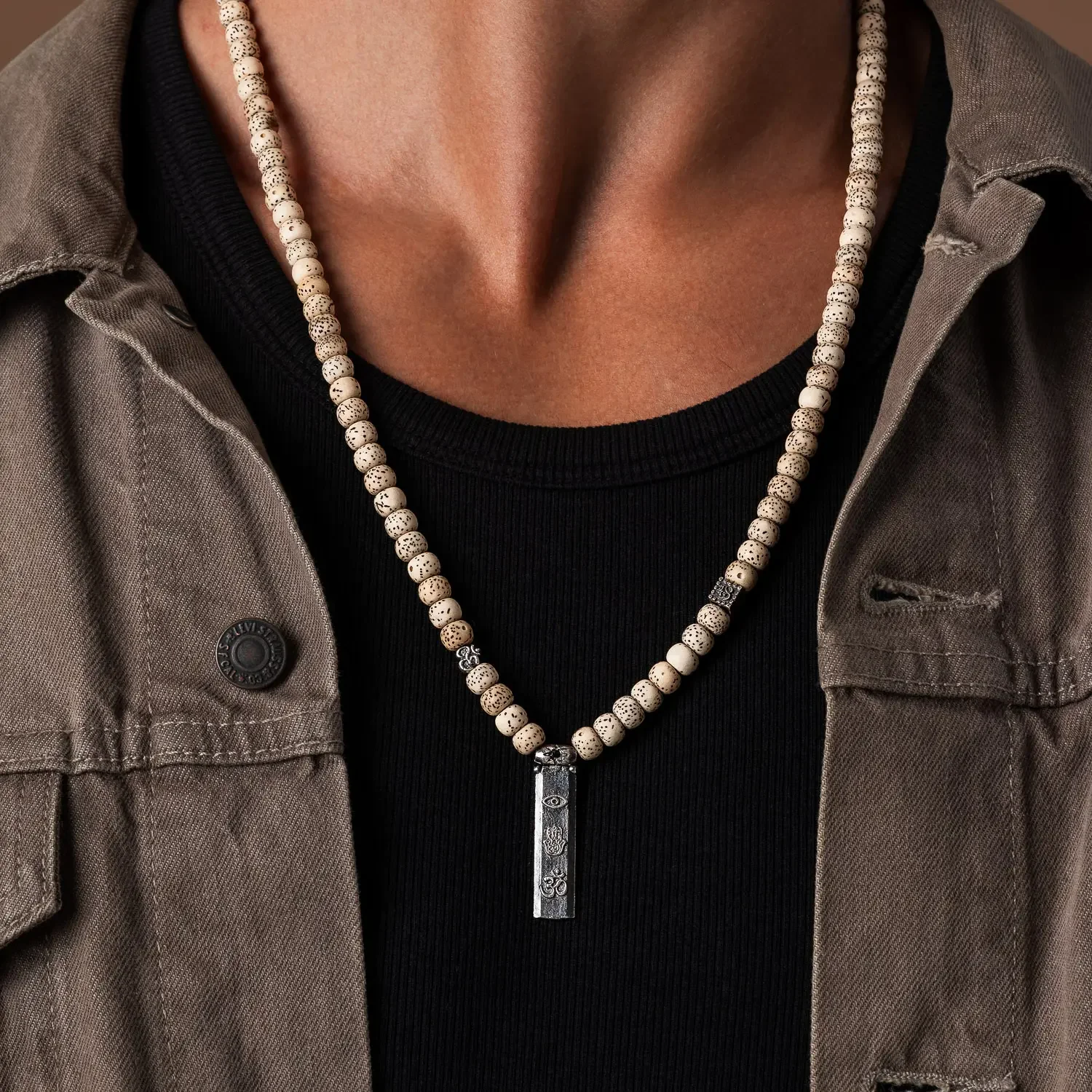 Counting Abundance Multi Symbol Bodhi Bead Necklace - Image 2