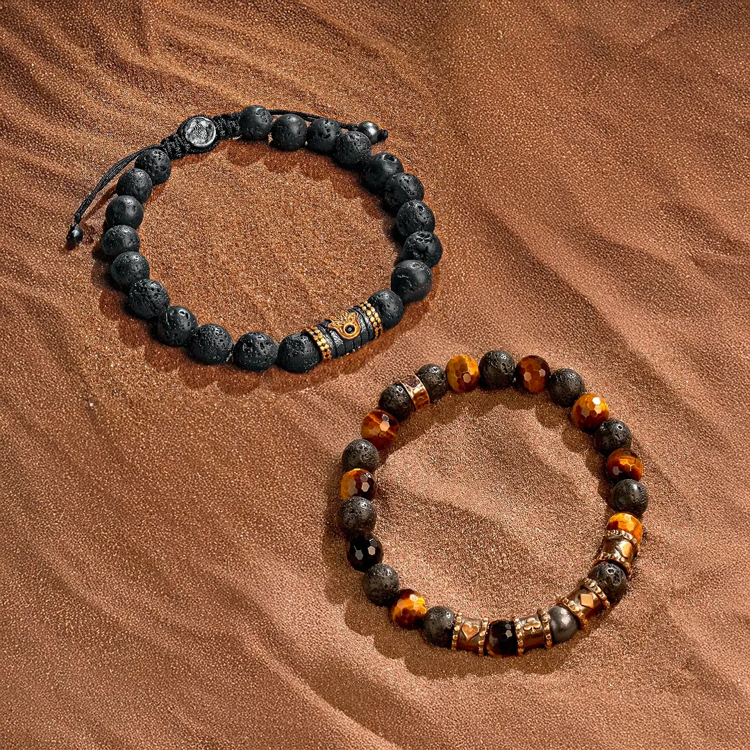 Courage & Clarity Lava Bracelet Set