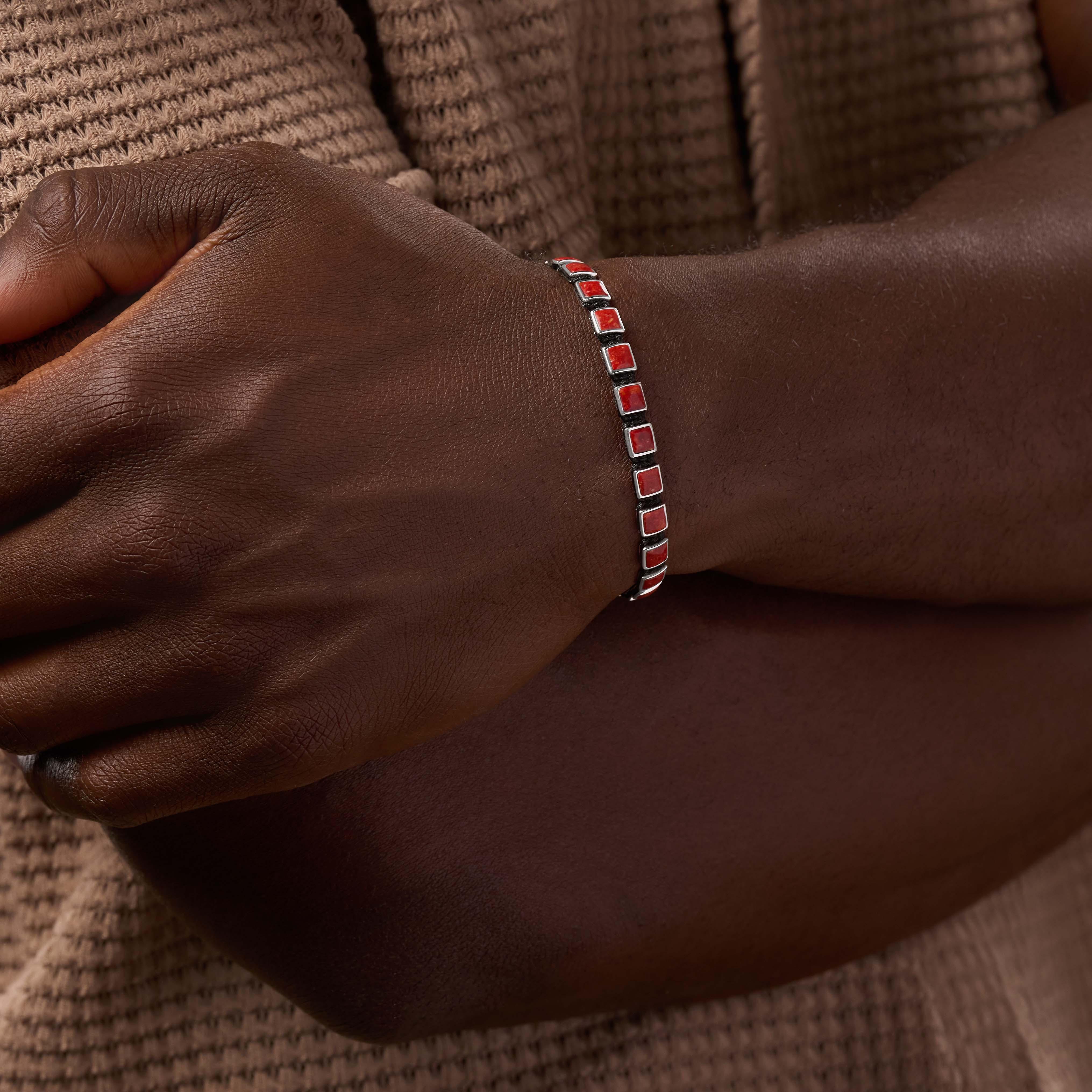 Courage & Wisdom Coral Silver Bracelet - Image 2