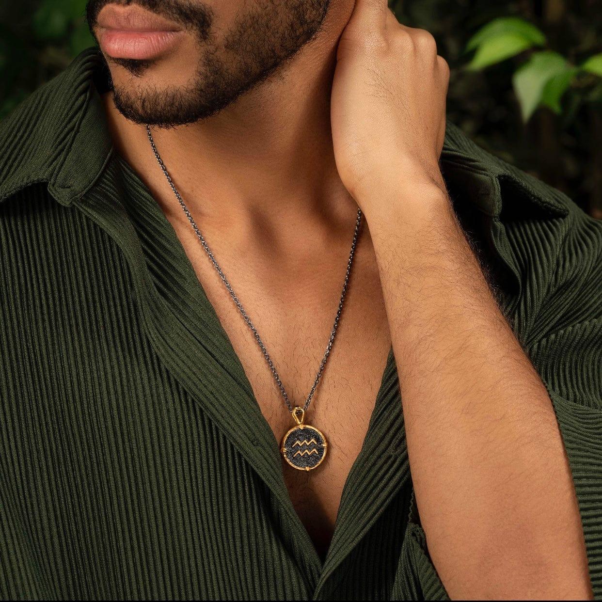 Creative Humanitarian - Aquarius Zodiac Onyx Necklace - Image 2