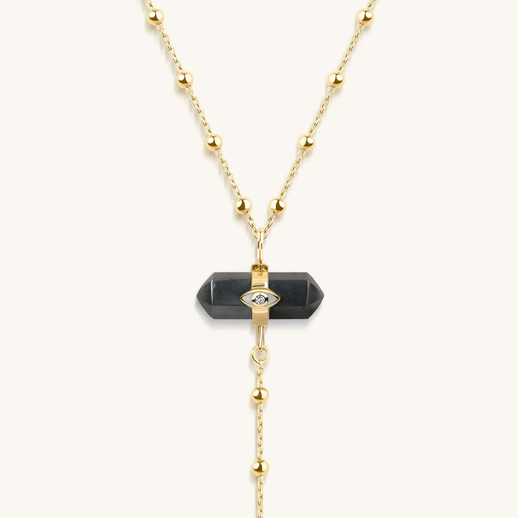 Creator of Positivity Hematite Evil Eye Necklace - Image 4