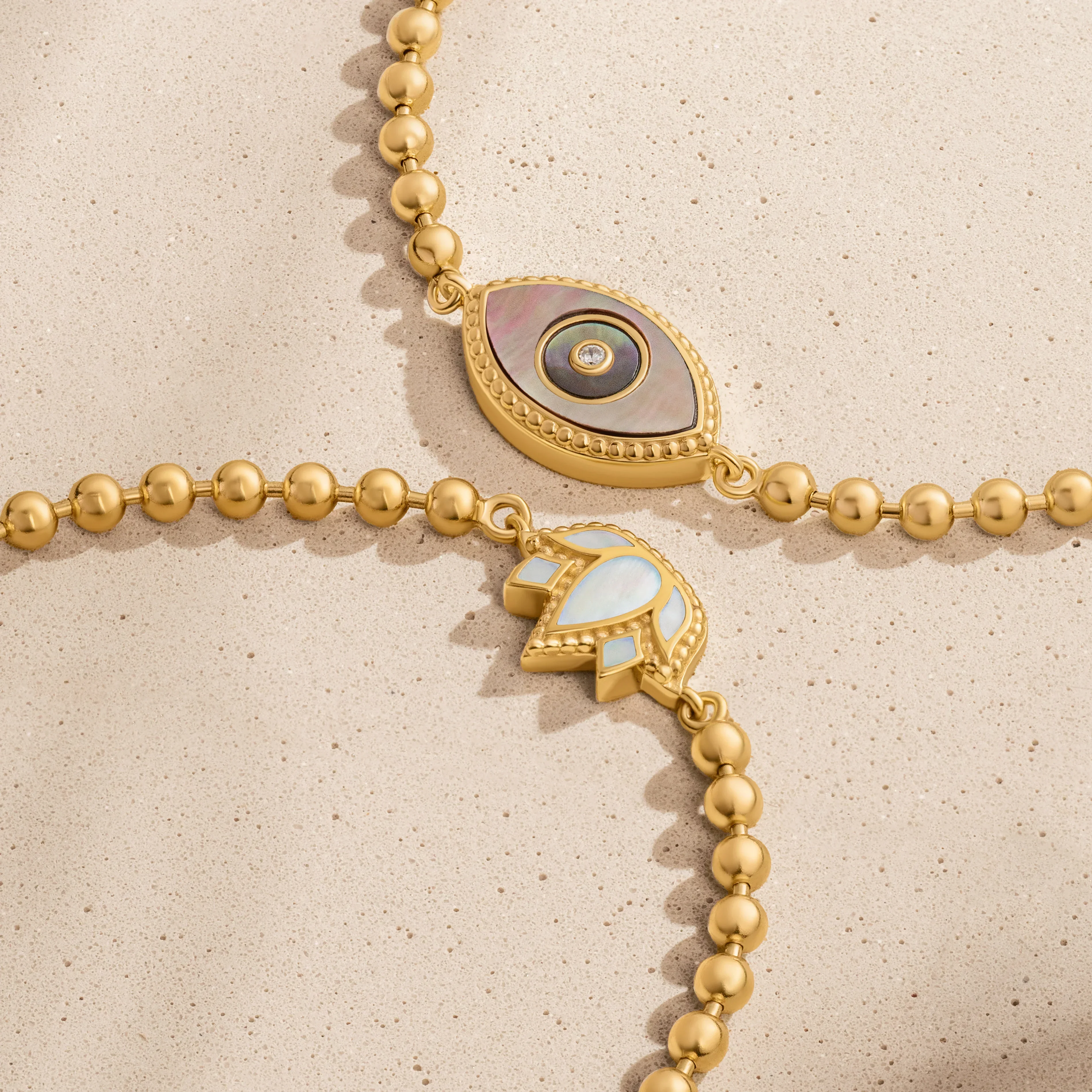 Delicate Karma Lotus Mother of Pearl Bracelet - Image 4