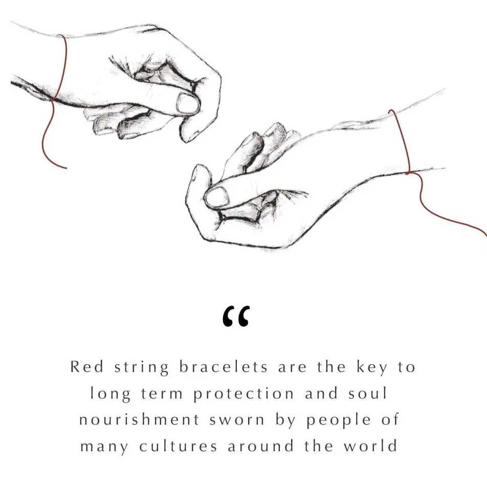 Delicate Longevity - Flower Red String Bracelet - Image 3