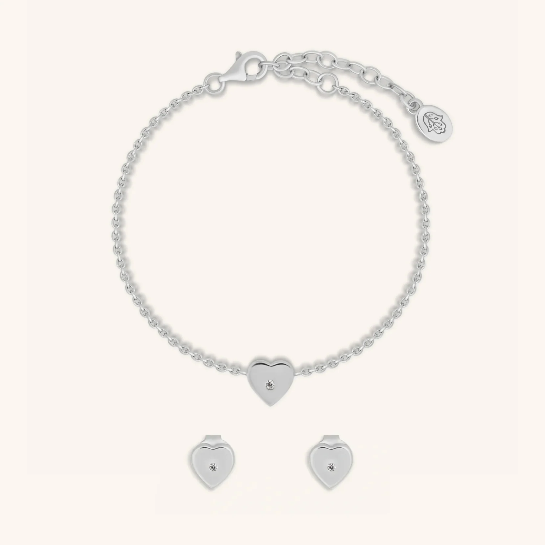 Diamond Embrace Heart Jewelry Set
