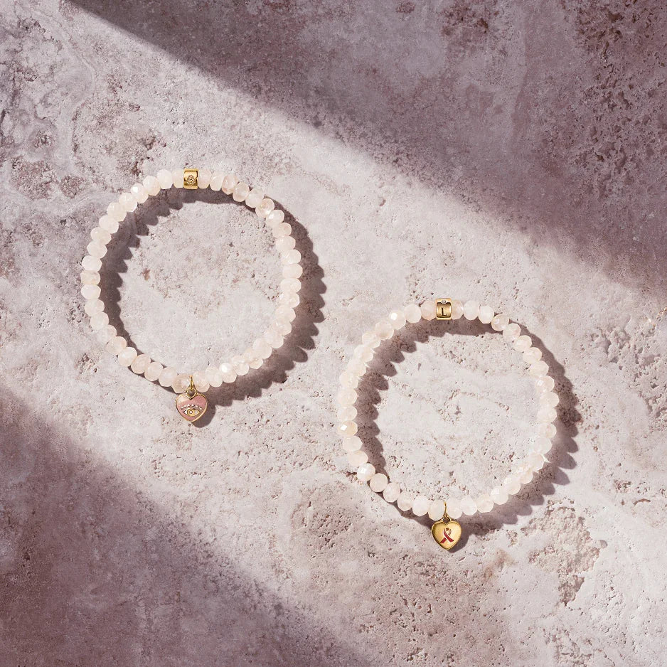Divine Emotion - Rose Quartz Heart Charm Bracelet - Image 4