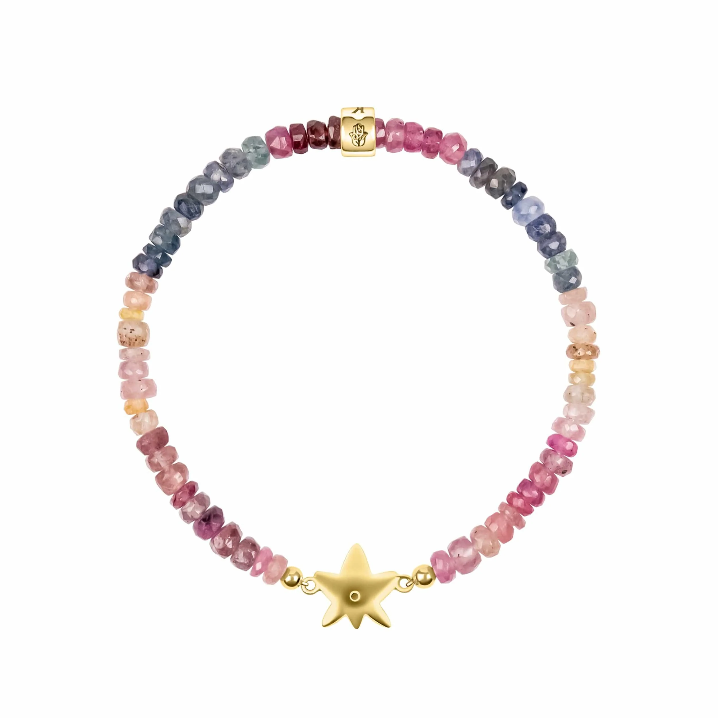 Divine Faithfulness - Lotus Diamond Sapphire Mix Bracelet - Image 3