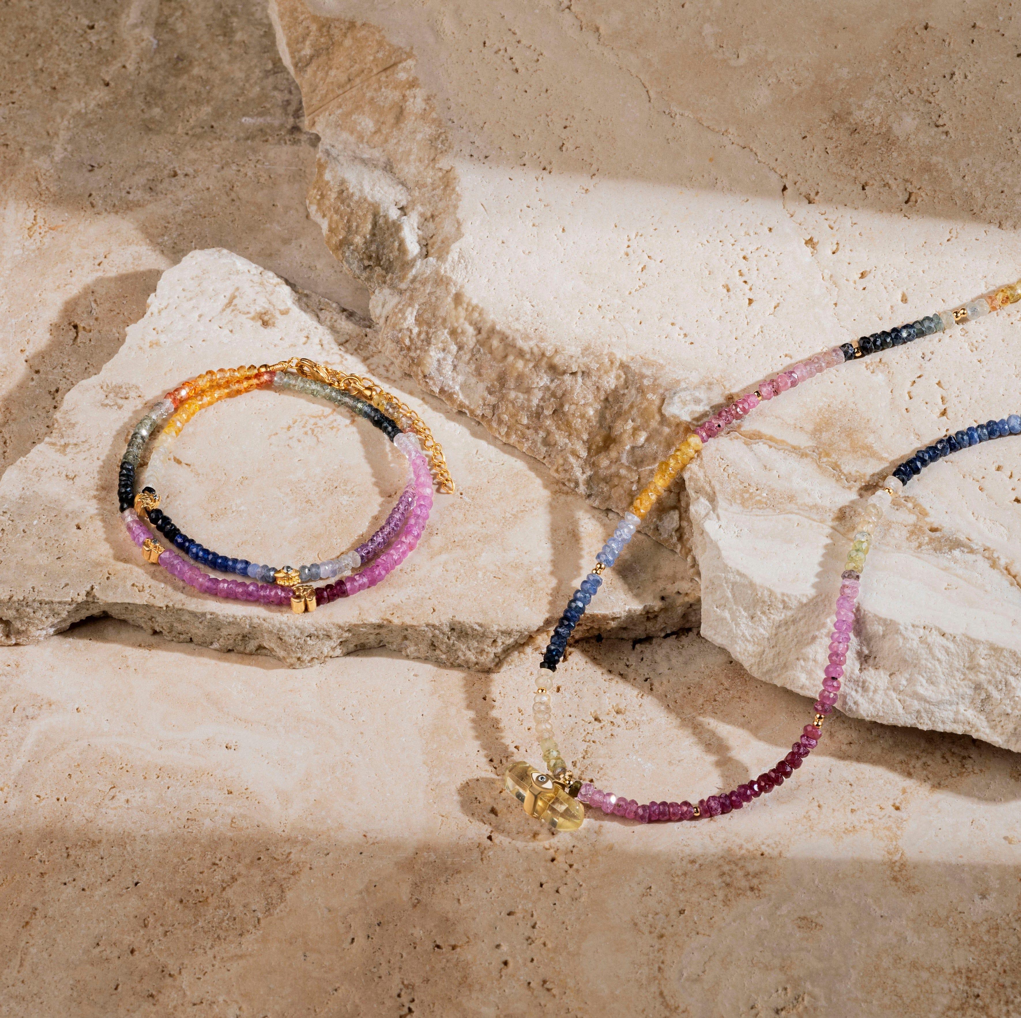 Divine Intervention - Evil Eye Multi Stone Pointer Necklace - Image 3