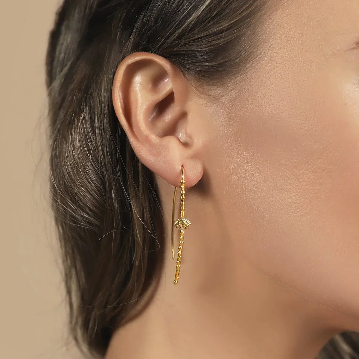 Divine Protection - Evil Eye Hoop Earrings - Image 2
