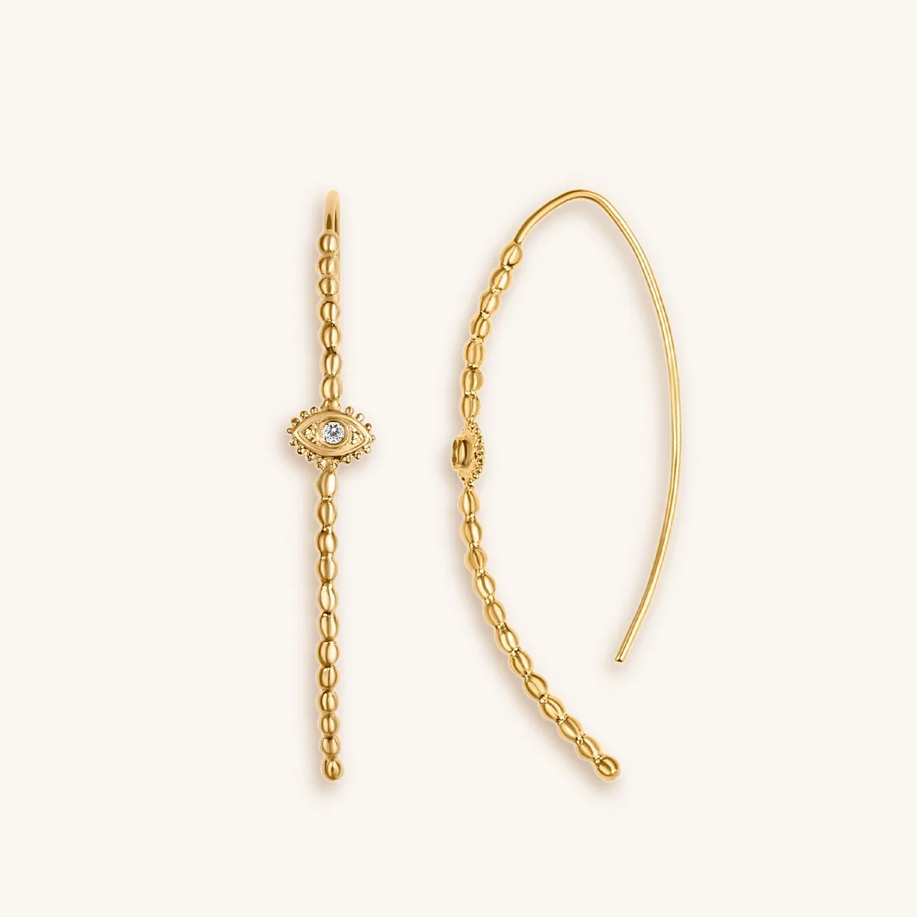 Divine Protection - Evil Eye Hoop Earrings - Image 3