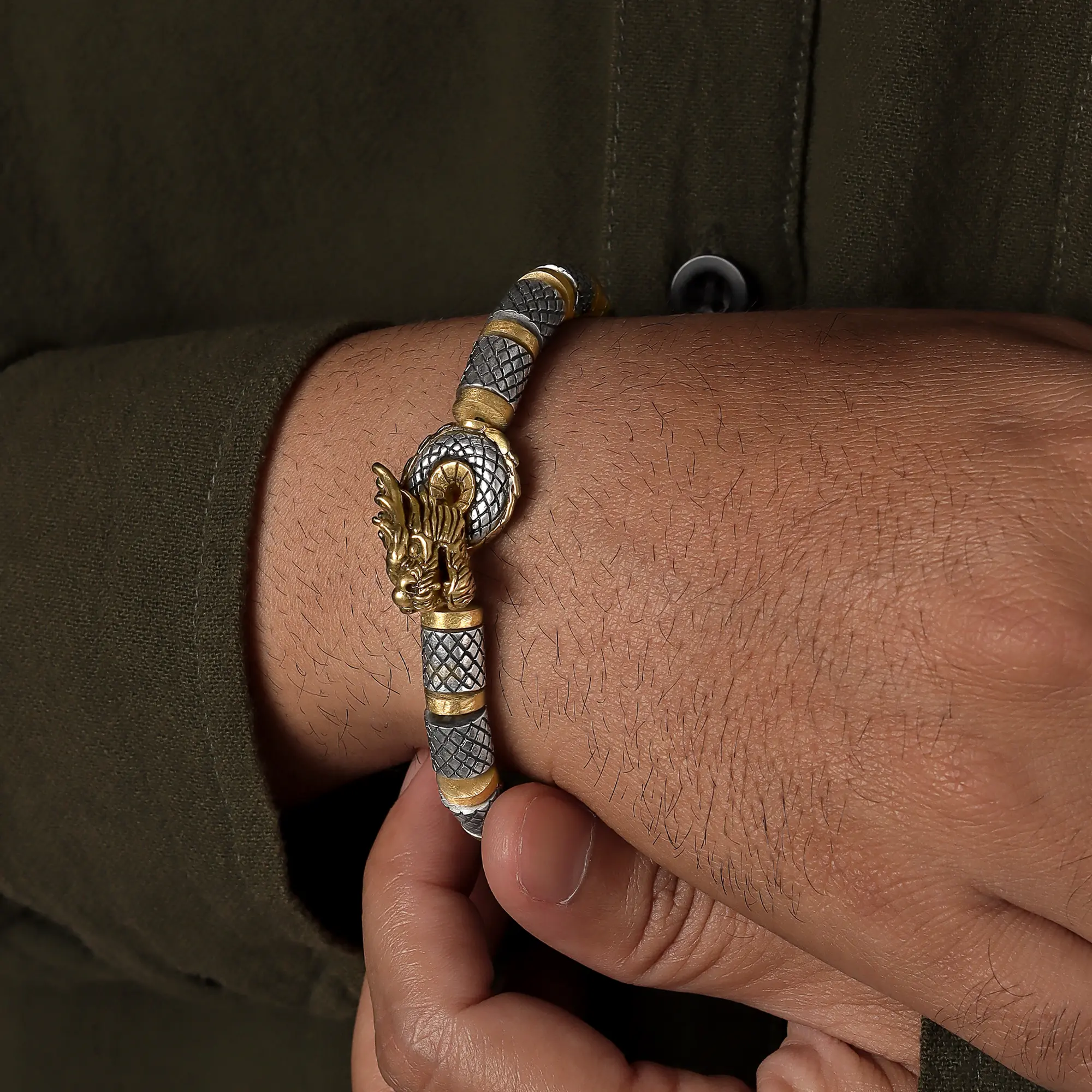Dragon’s Dominion Macrame Barrel Bracelet - Image 2