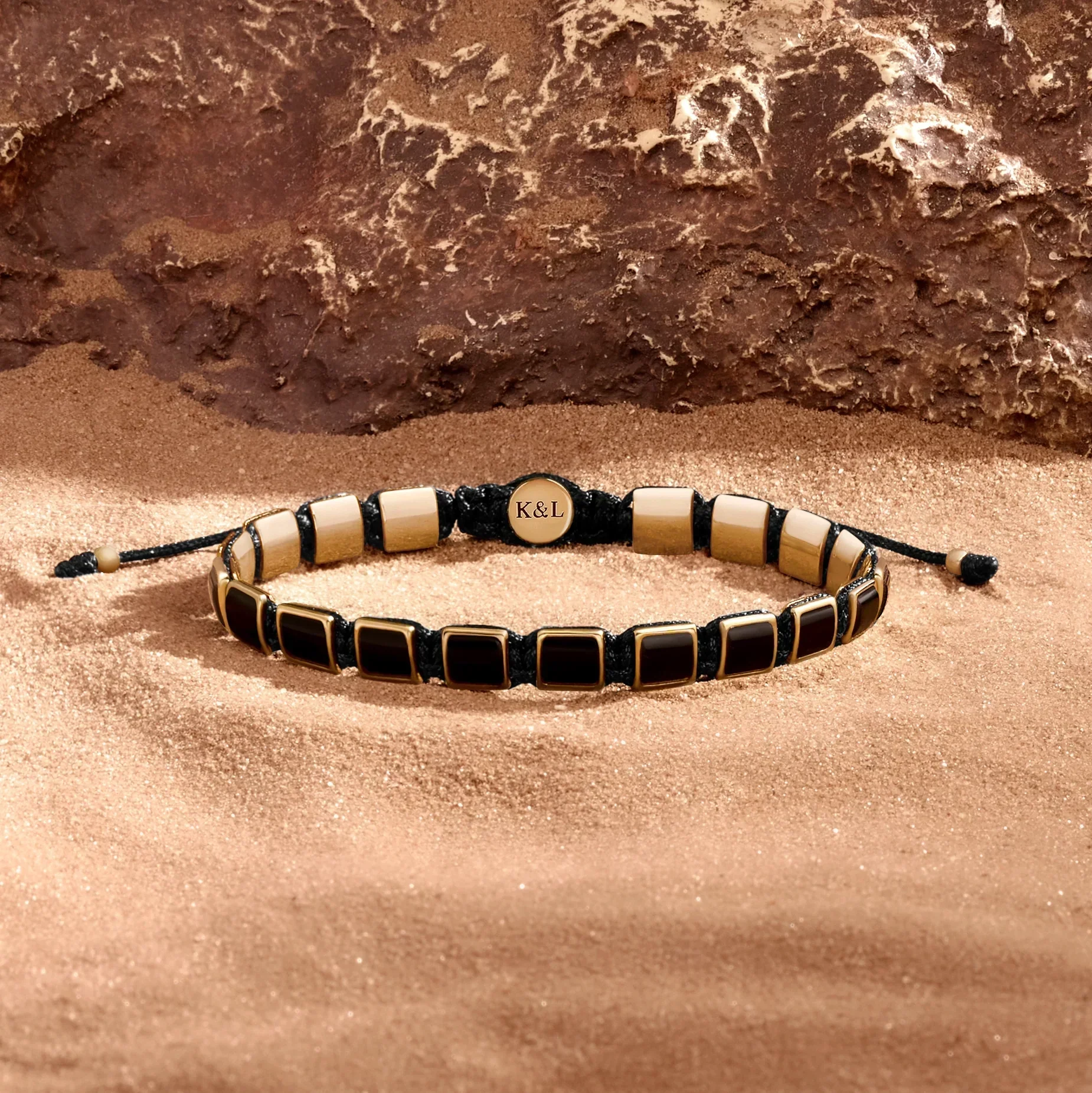 Dream’s Inspiration Onyx Gold Evil Eye Black String Bracelet