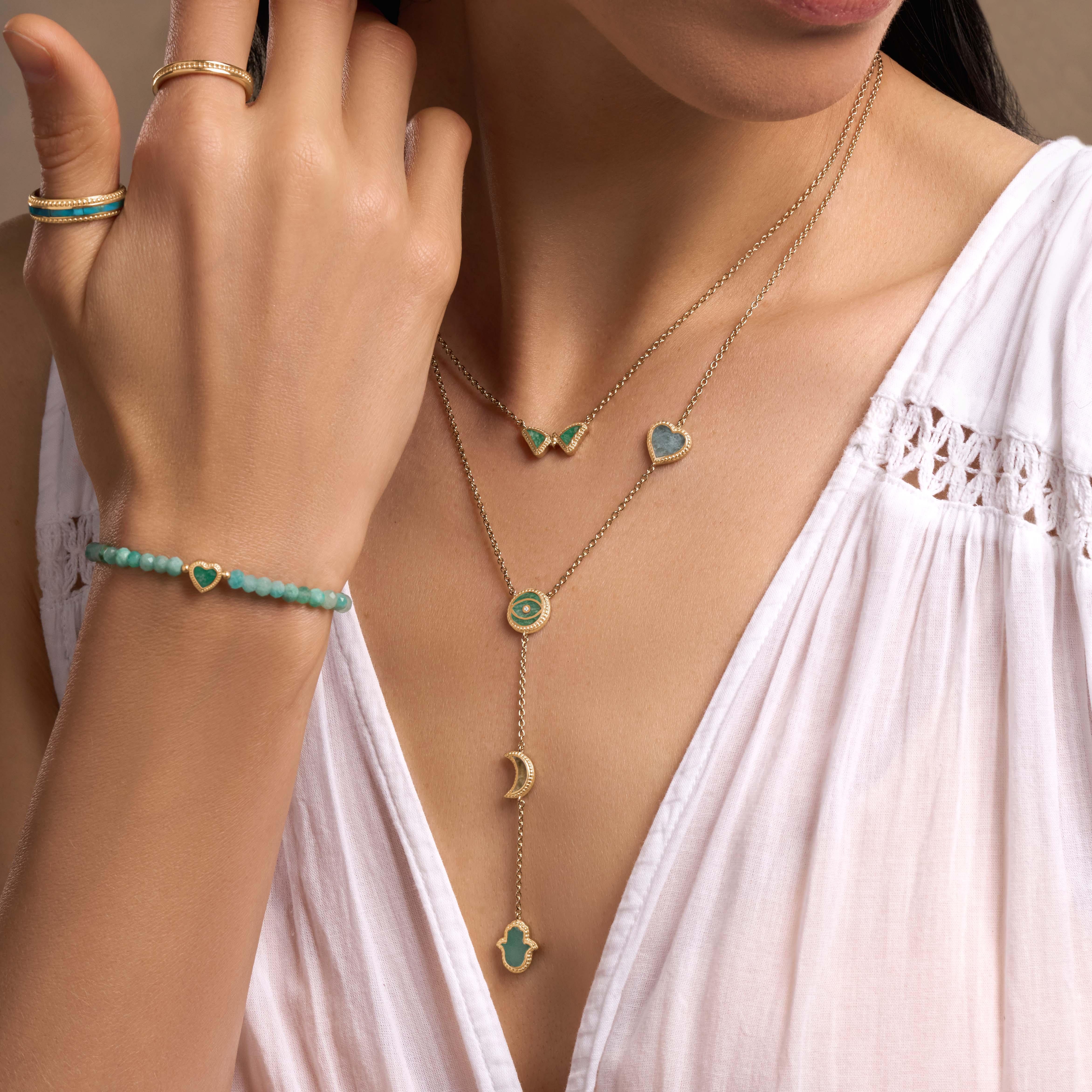 Fresh Beginnings Amazonite Butterfly Gold Necklace - Image 2