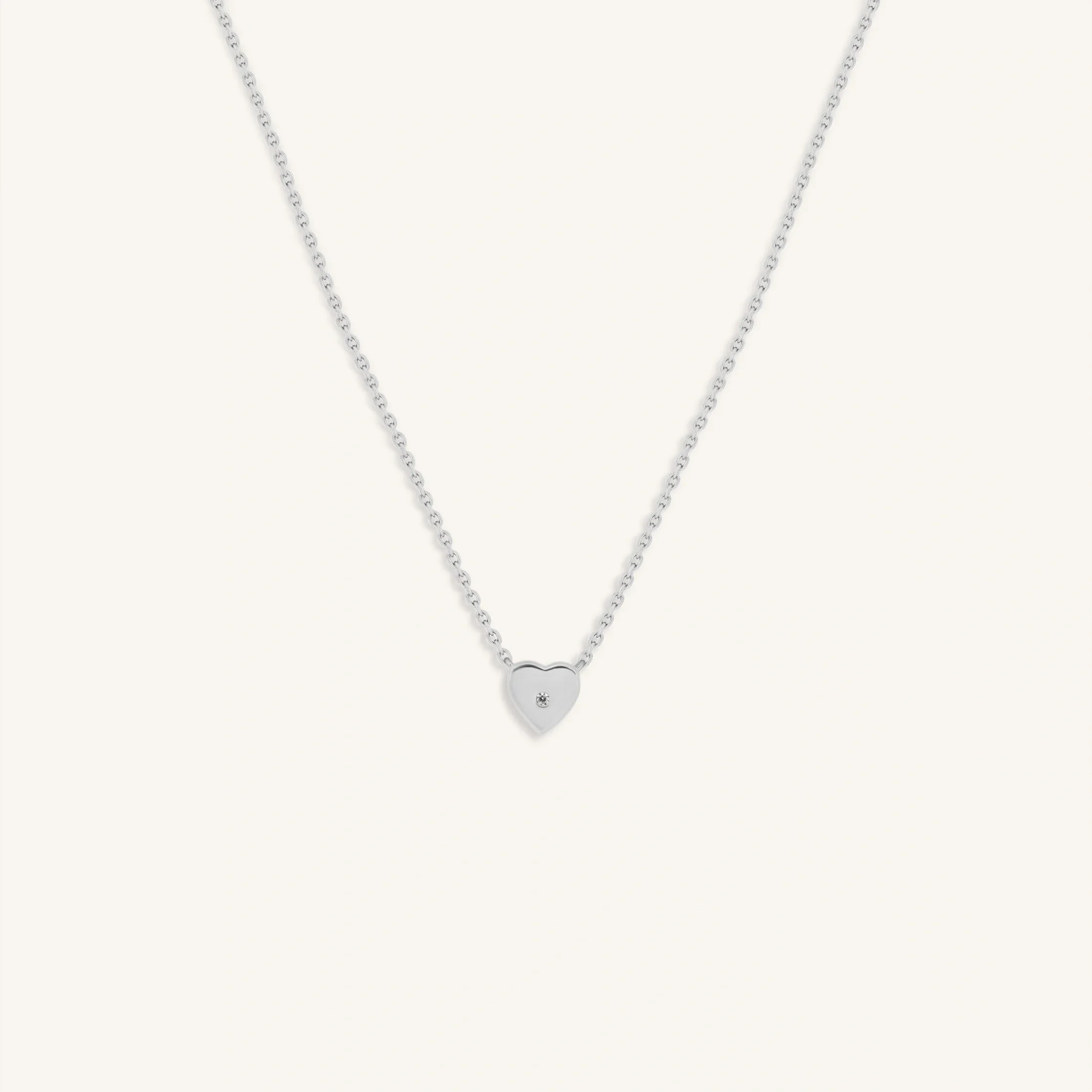 Dreamy Spirit Diamond Heart Silver Necklace
