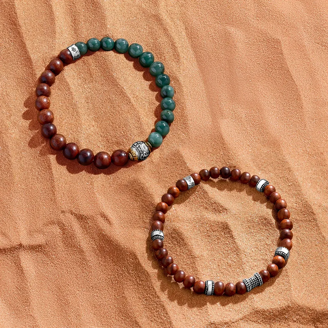 Earthbound Serenity Jade & Wood Bracelet Set