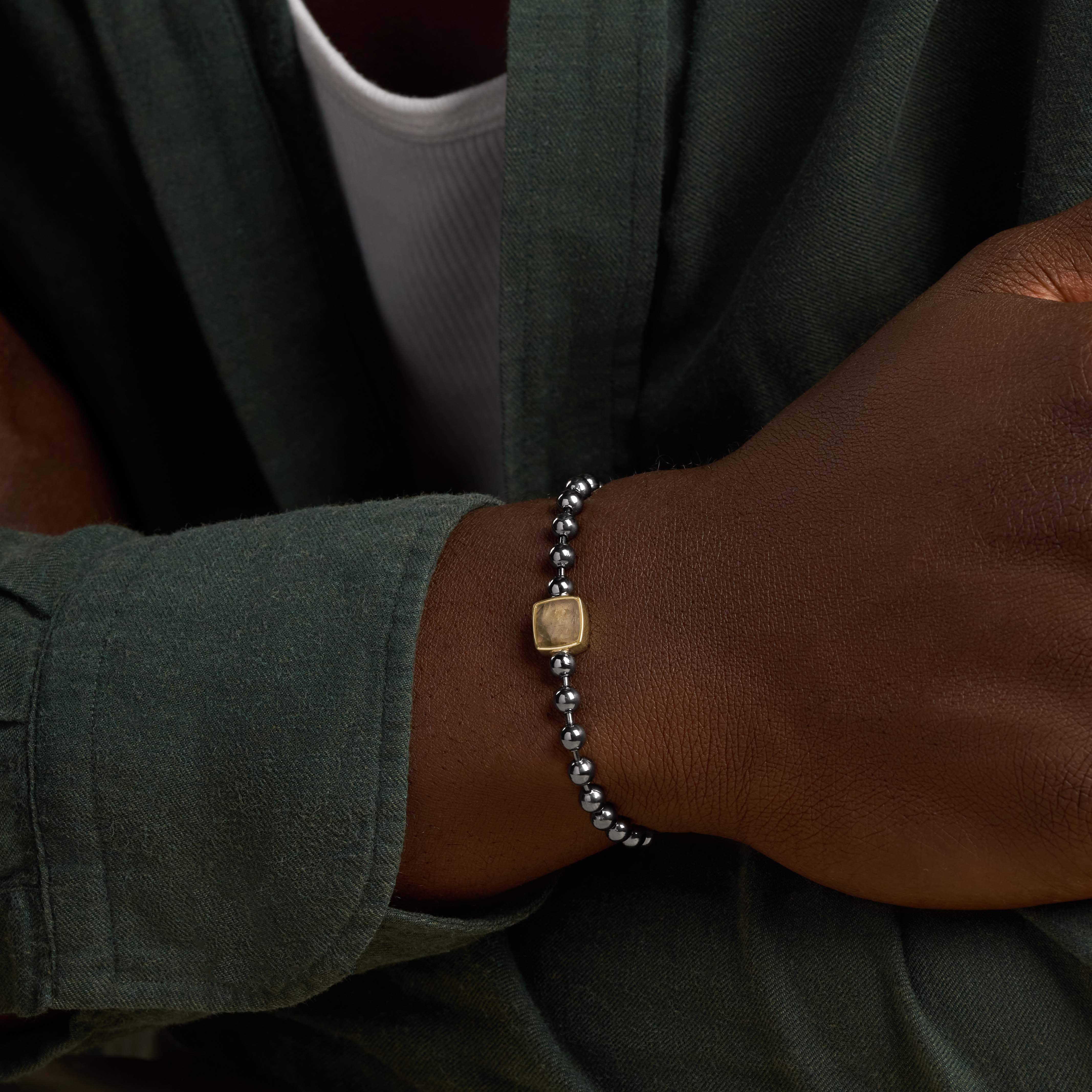Eclipse Strength Gunmetal Labradorite Charm Bracelet - Image 2