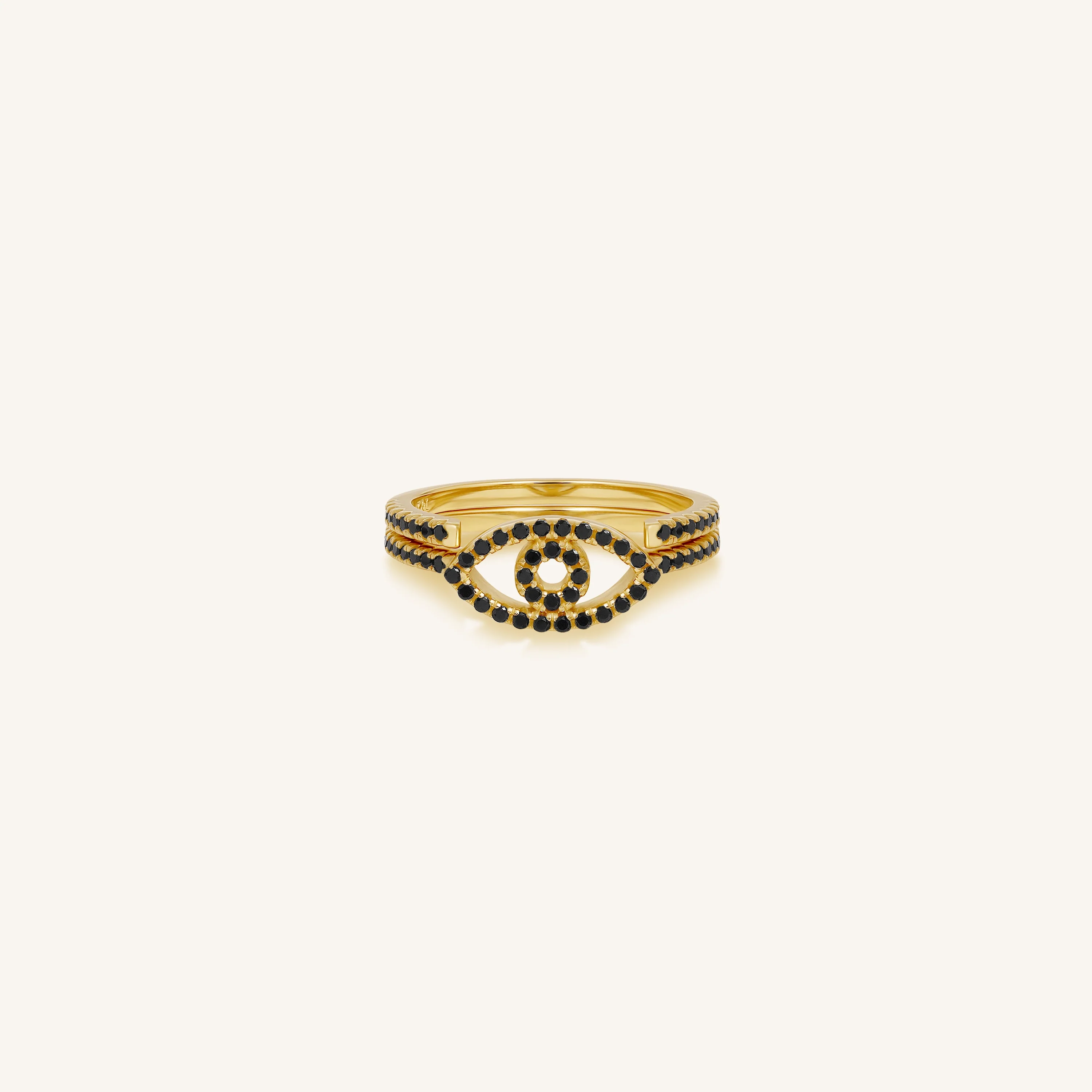Empowered Gaze Evil Eye Gold Stack Ring - Image 3
