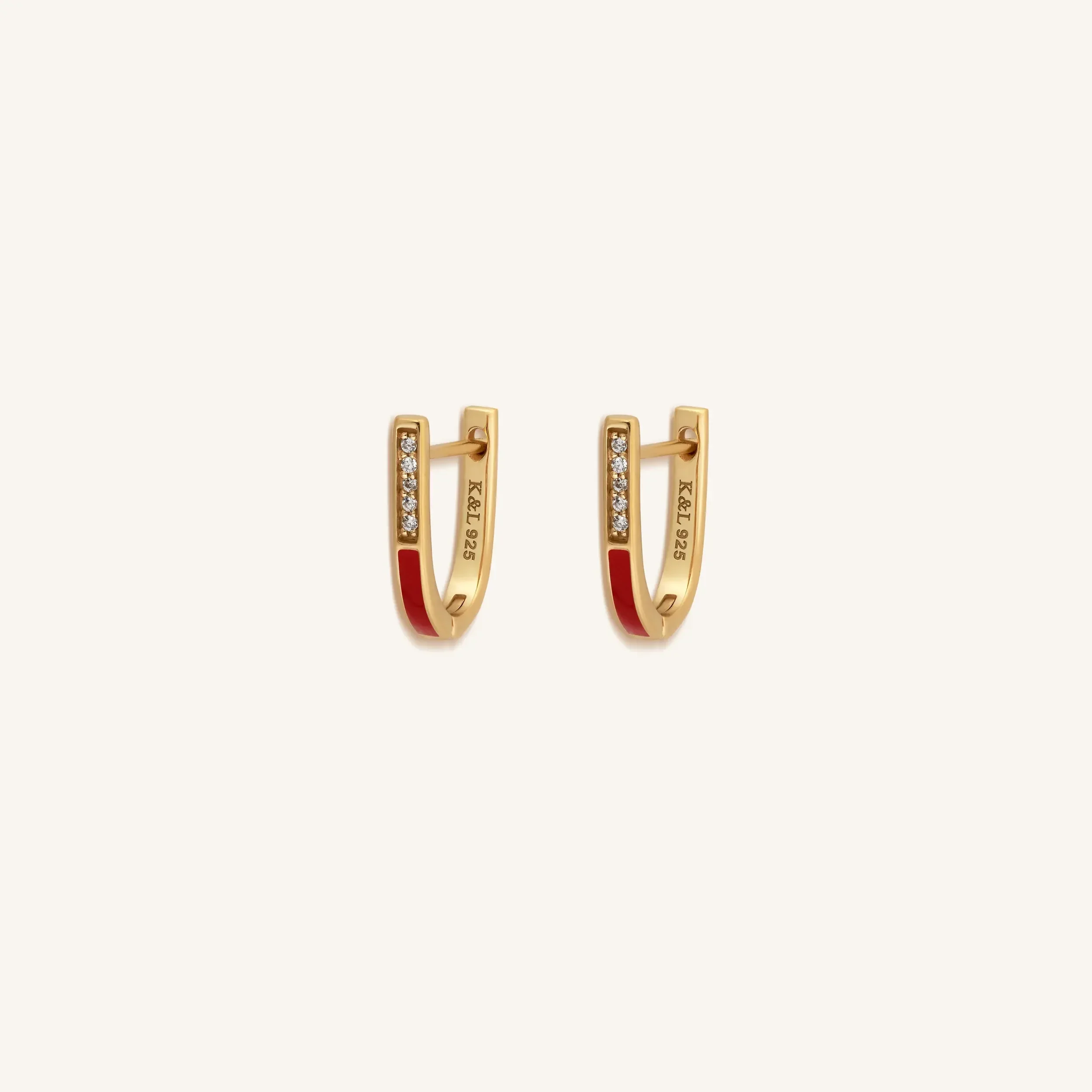 Empowered Passions Red Gold Hoop Earrings - Image 3