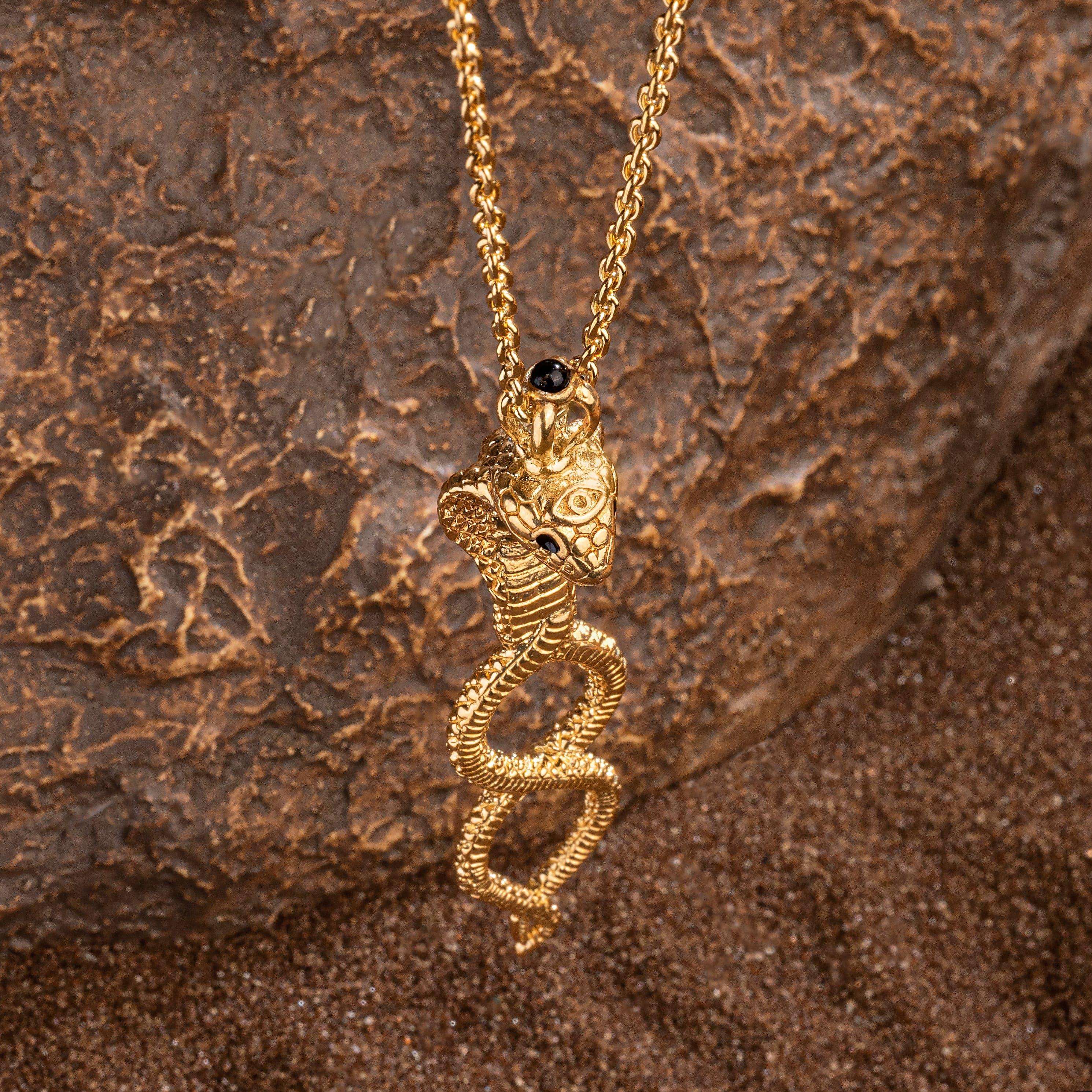 Empowering Protection - Cobra Infinity Onyx Pendant Necklace - Image 4