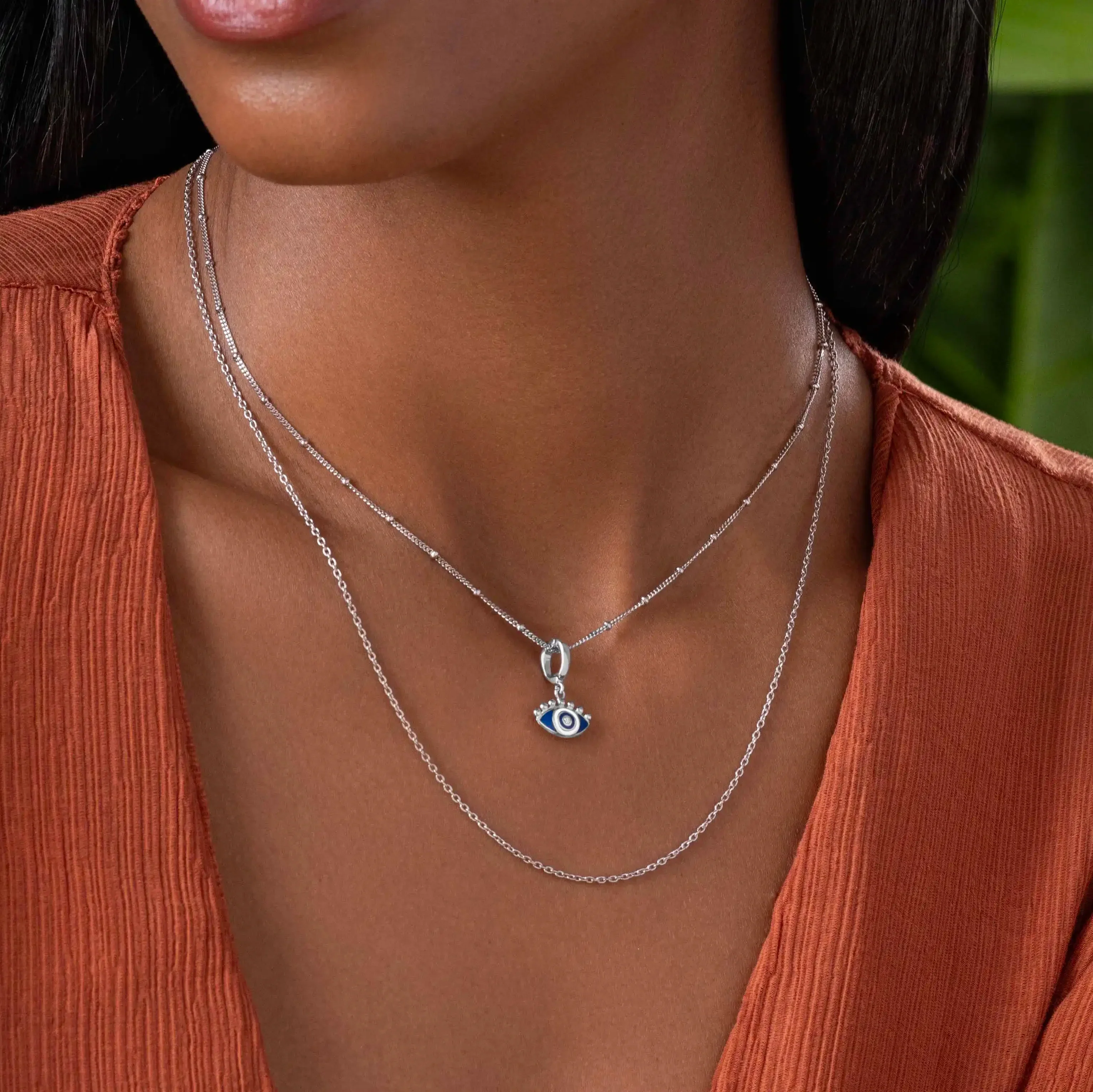 Enchanting Light Silver Evil Eye Charm - Image 2
