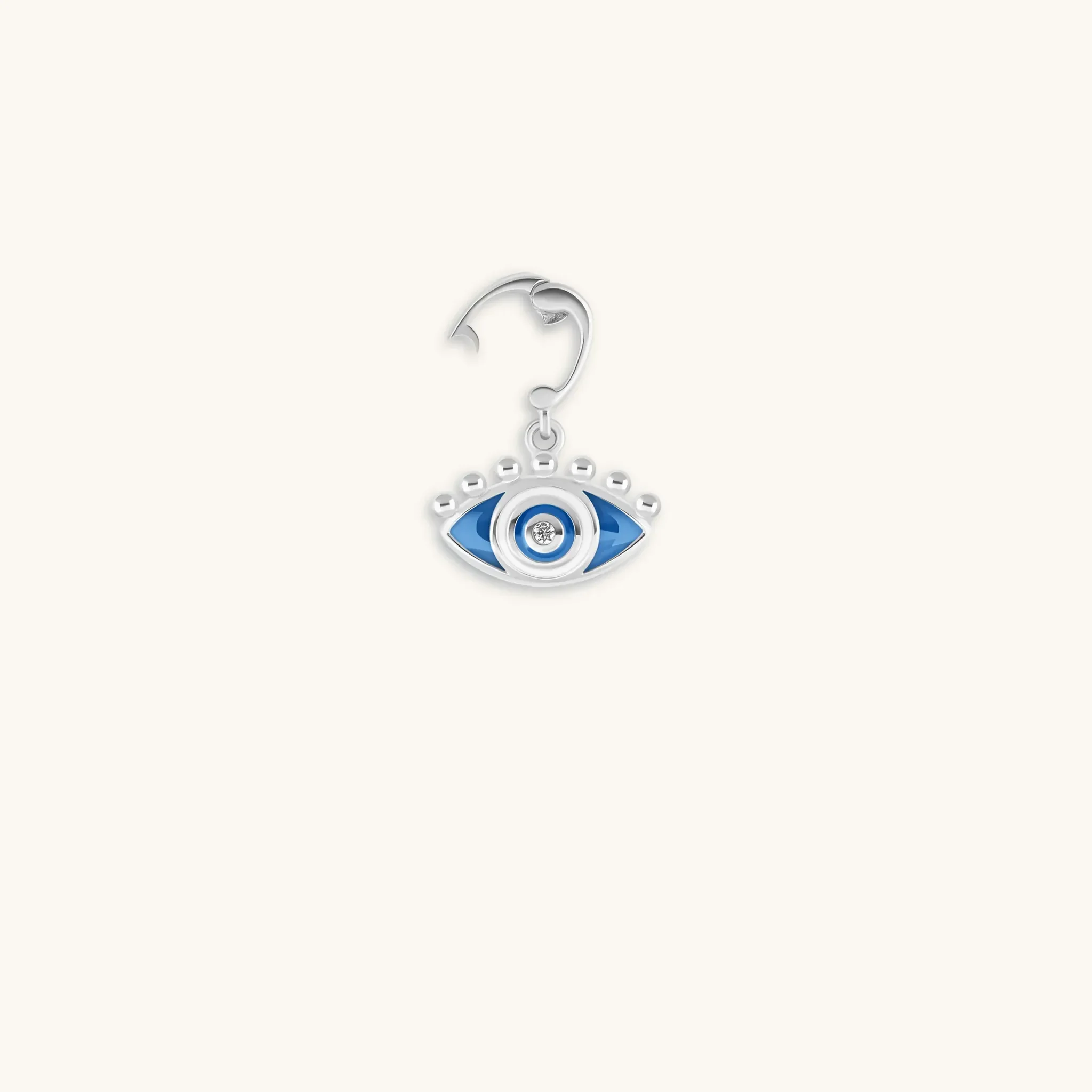 Enchanting Light Silver Evil Eye Charm - Image 3
