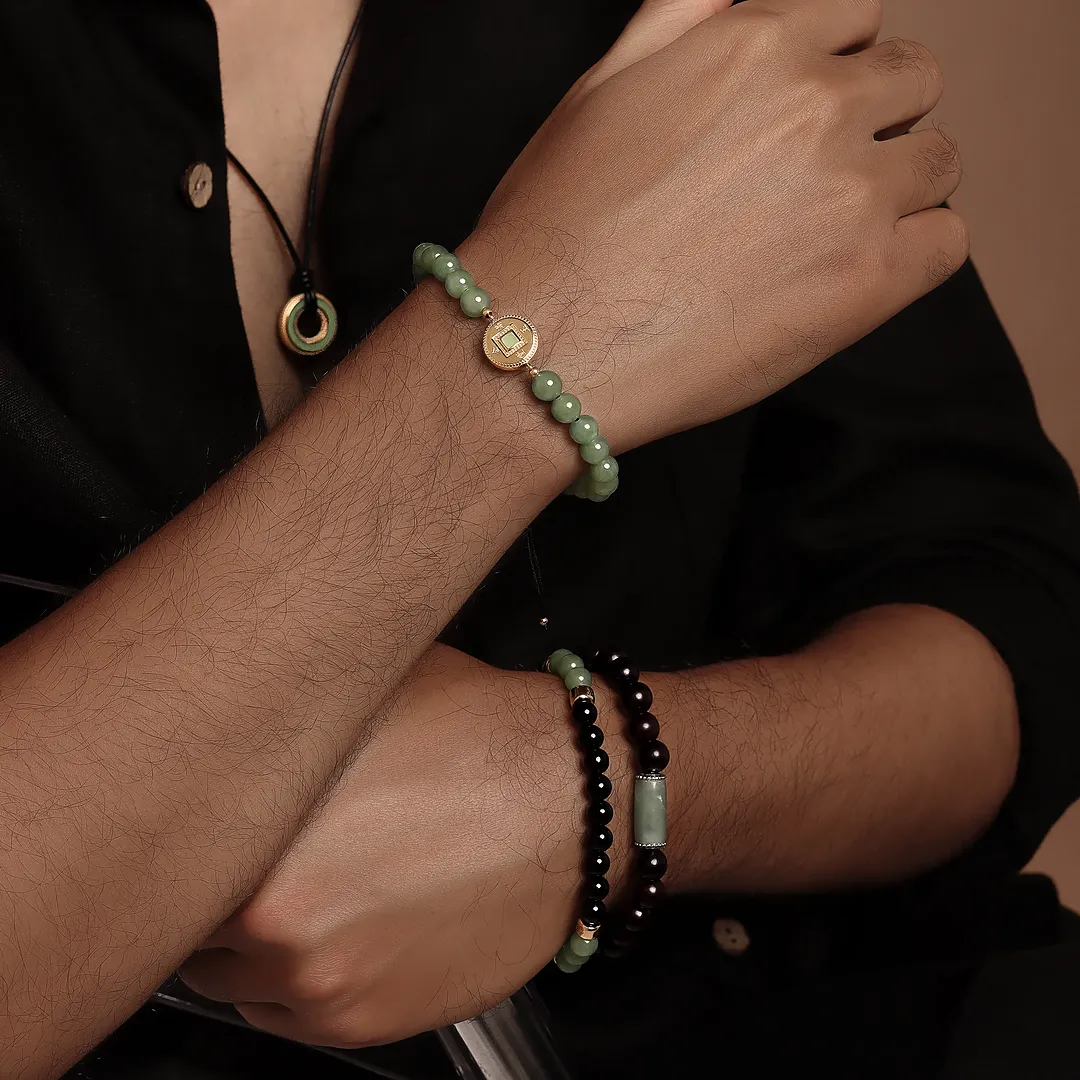 Grounded Spirit Jade & Onyx Bracelet - Image 3