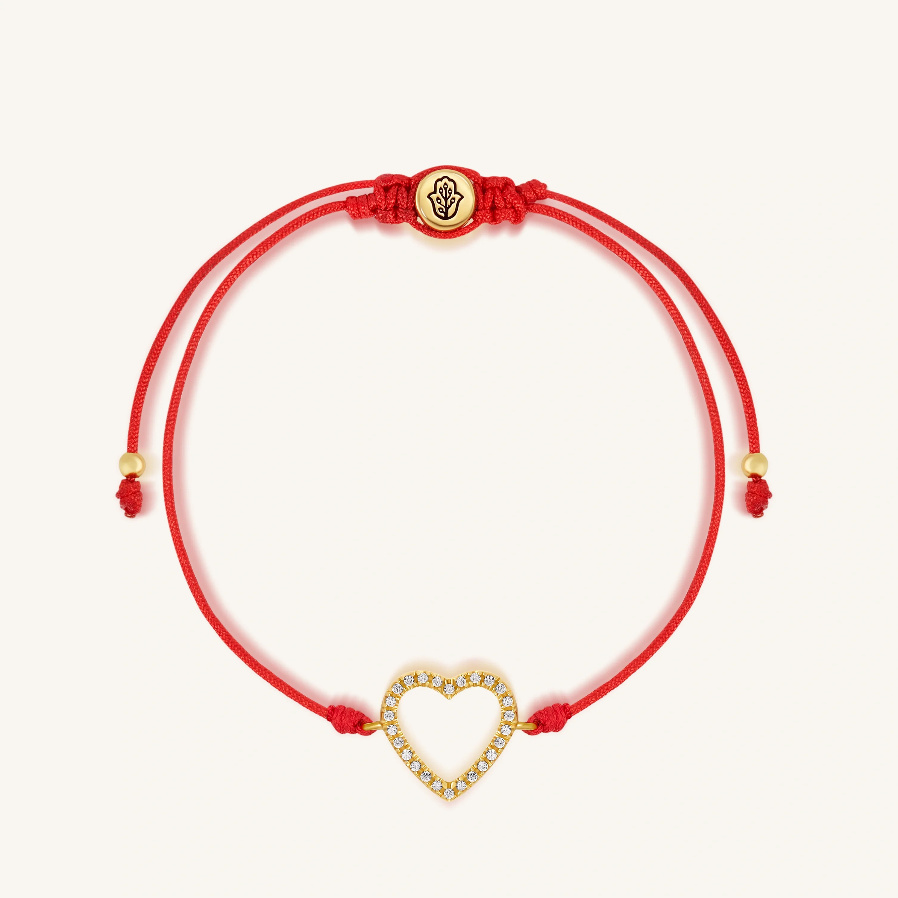 Enduring Affection Heart Red String Bracelet
