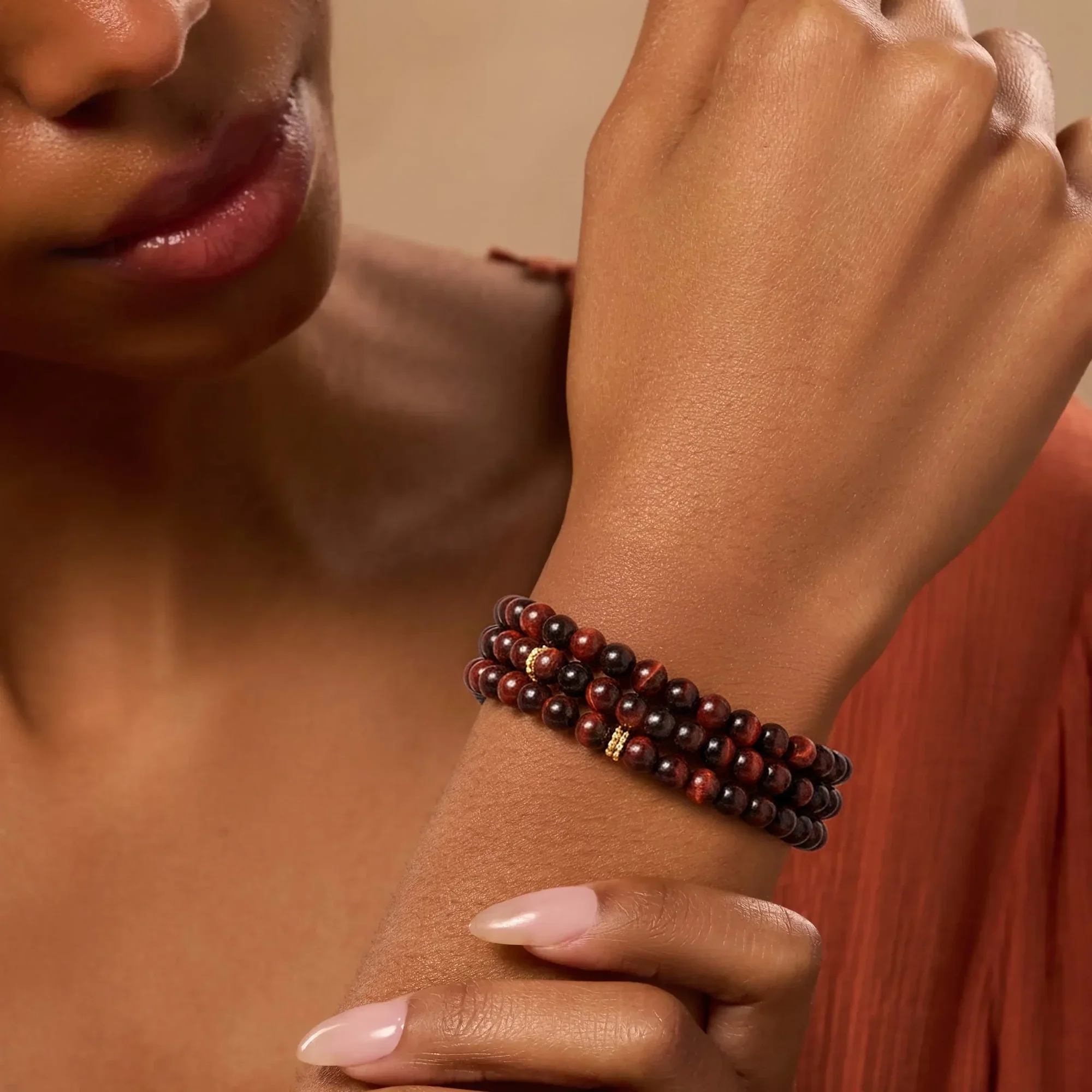 Enduring Flow Red Tiger Eye Turtle Wrap Bracelet - Image 2