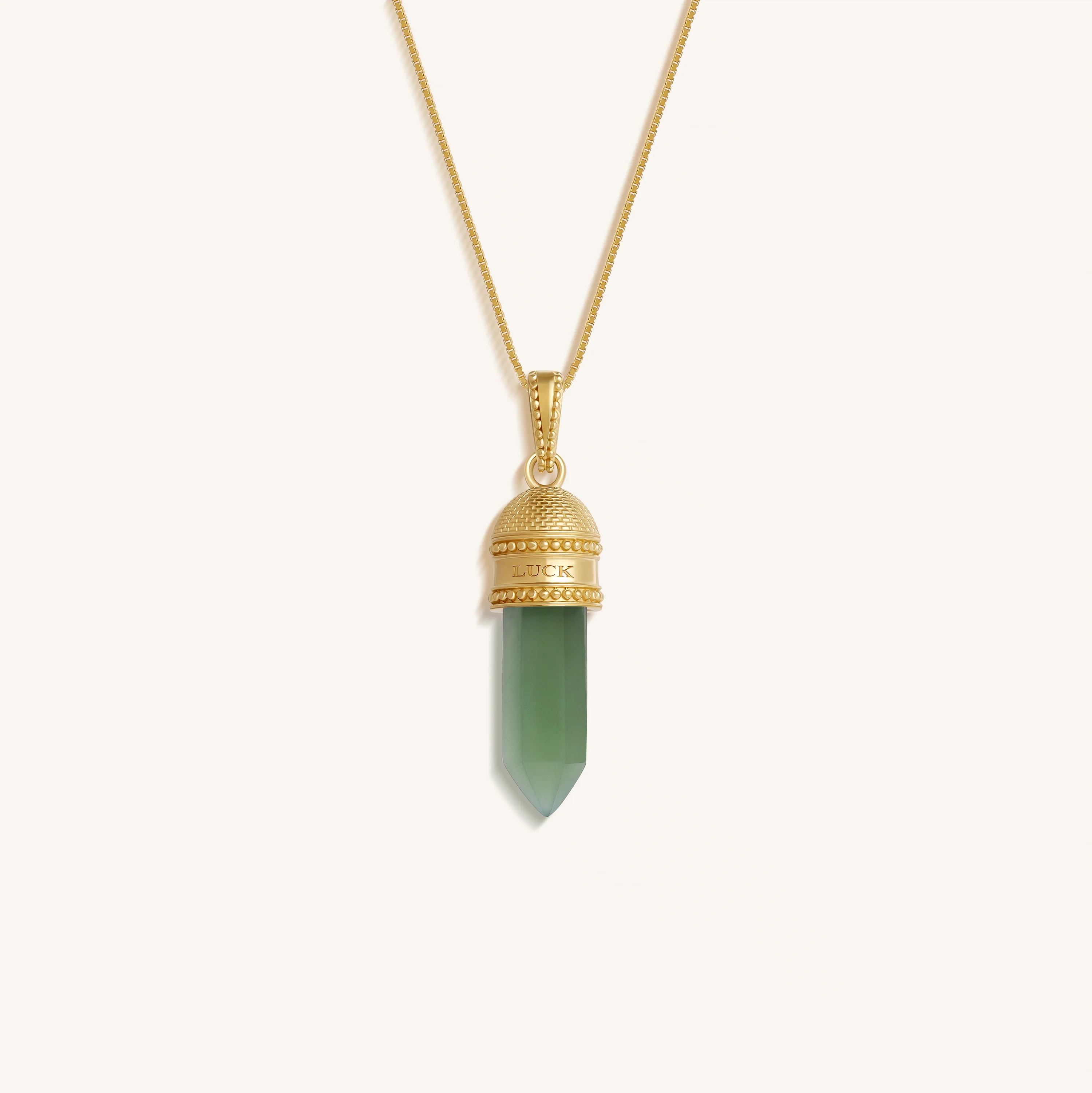 Enduring Grace Jade Cube Gold Necklace