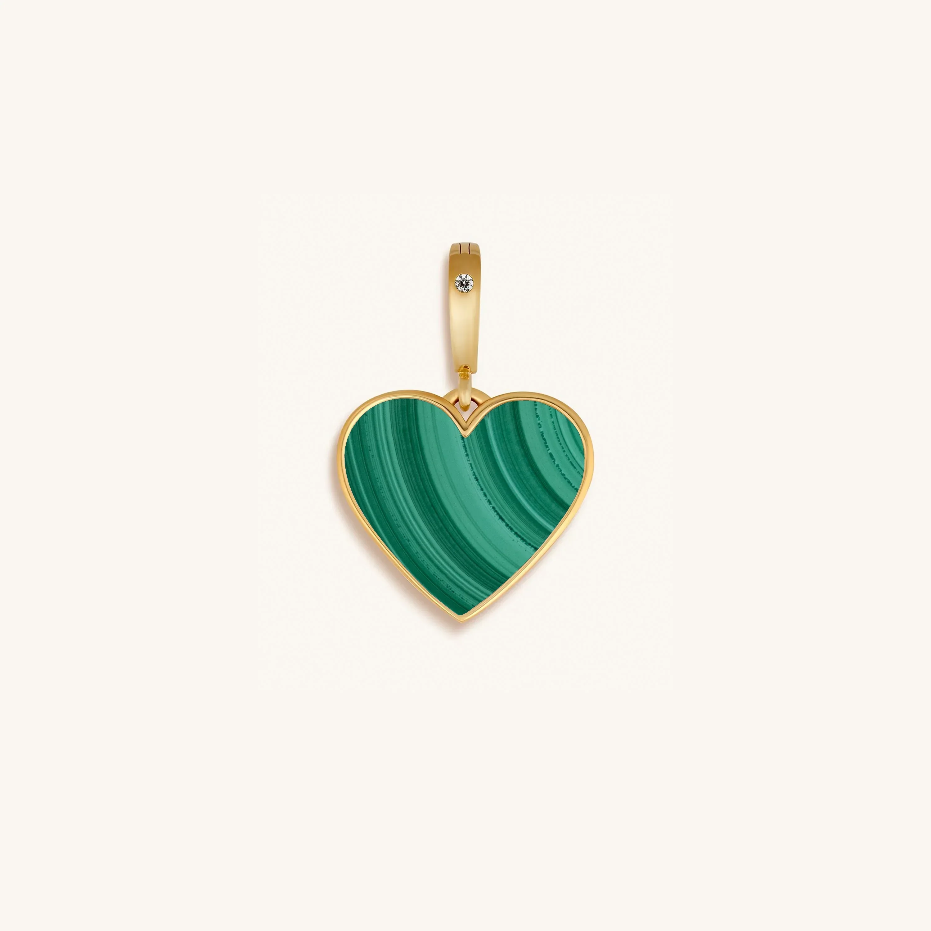 Enduring Inspiration Malachite Heart Engravable Charm