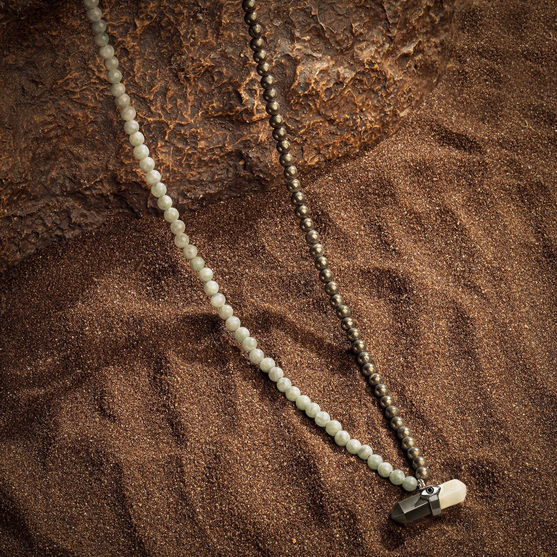 Energetic Personality - Jade Pyrite Evil Eye Pointer Necklace