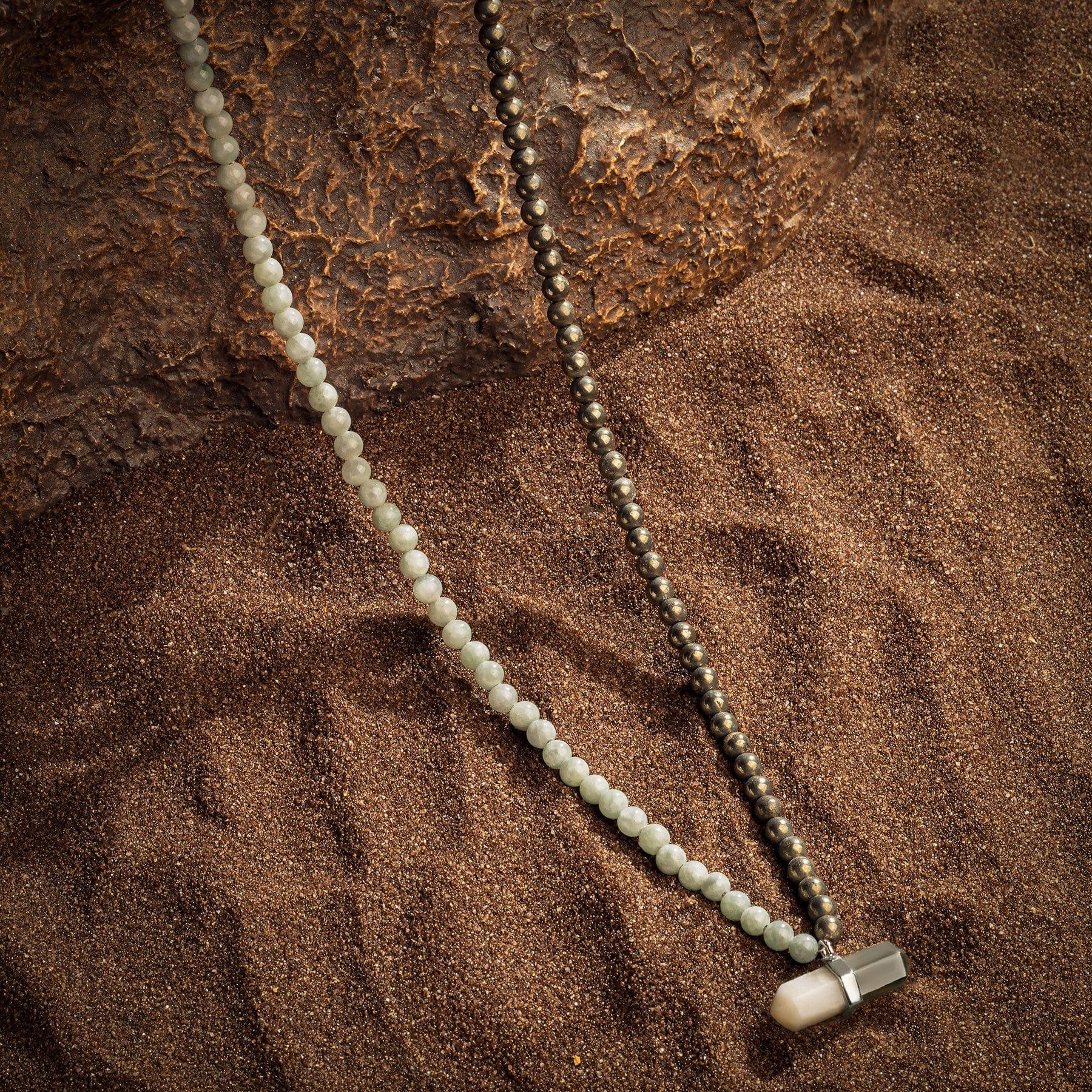 Energetic Personality - Jade Pyrite Evil Eye Pointer Necklace - Image 3