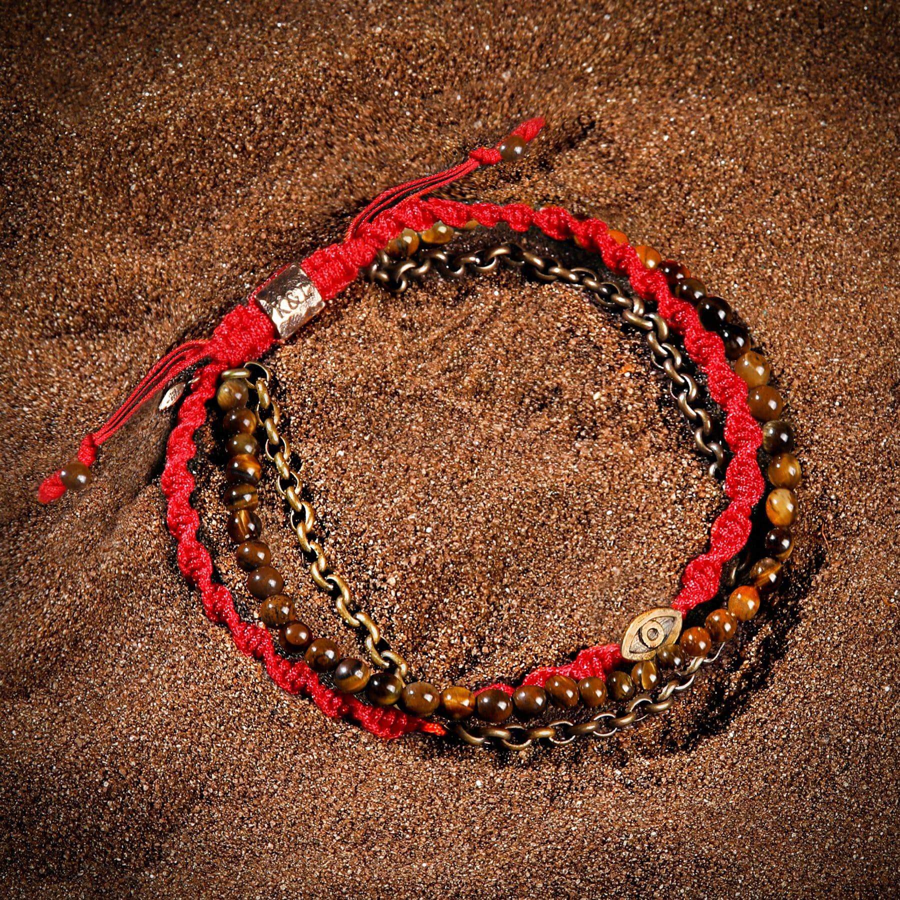 Eruptive Power - Tiger's Eye Evil Eye Red String Bracelet - Image 3