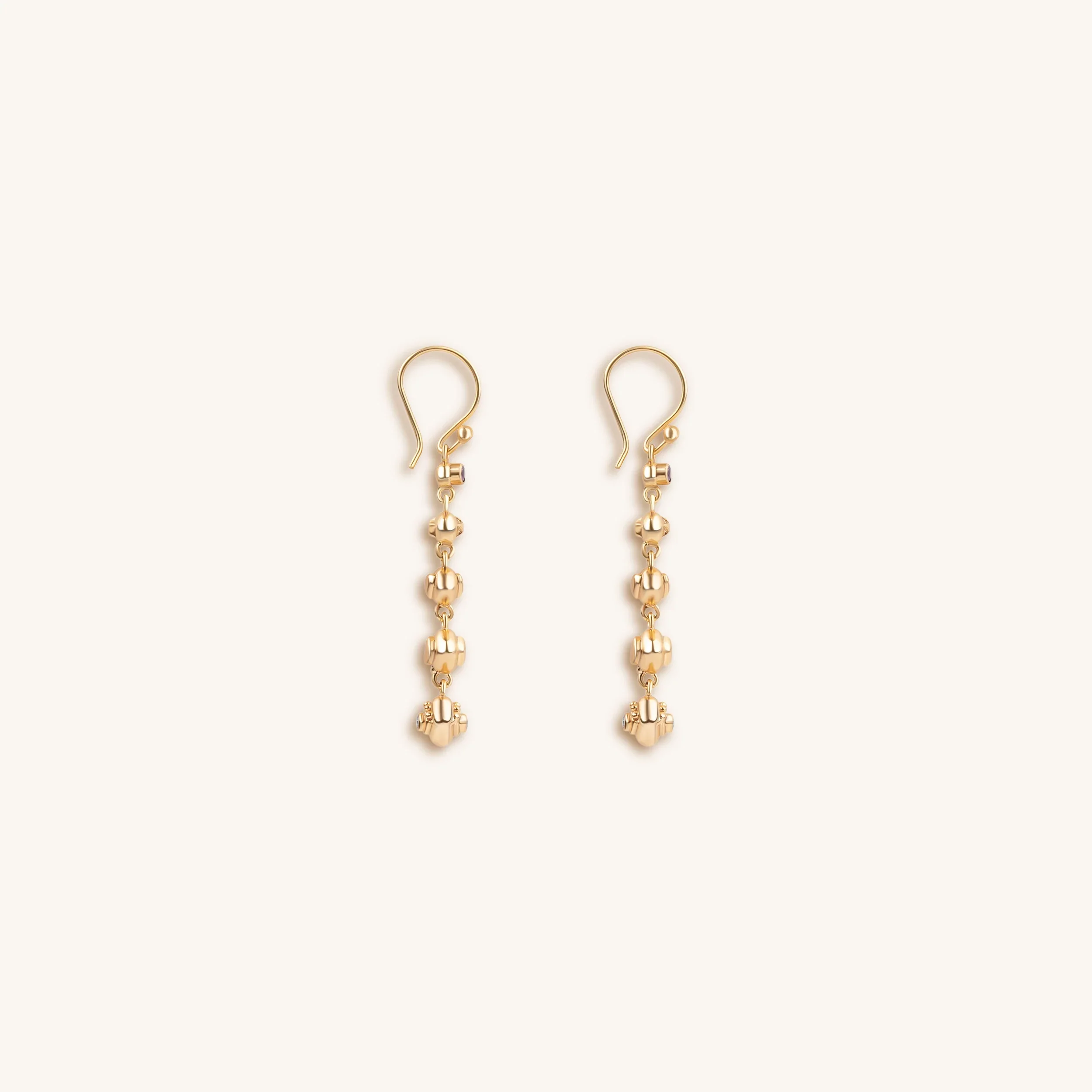 Essential Divinity - Multi Symbol Amethyst Drop Earrings - Image 4