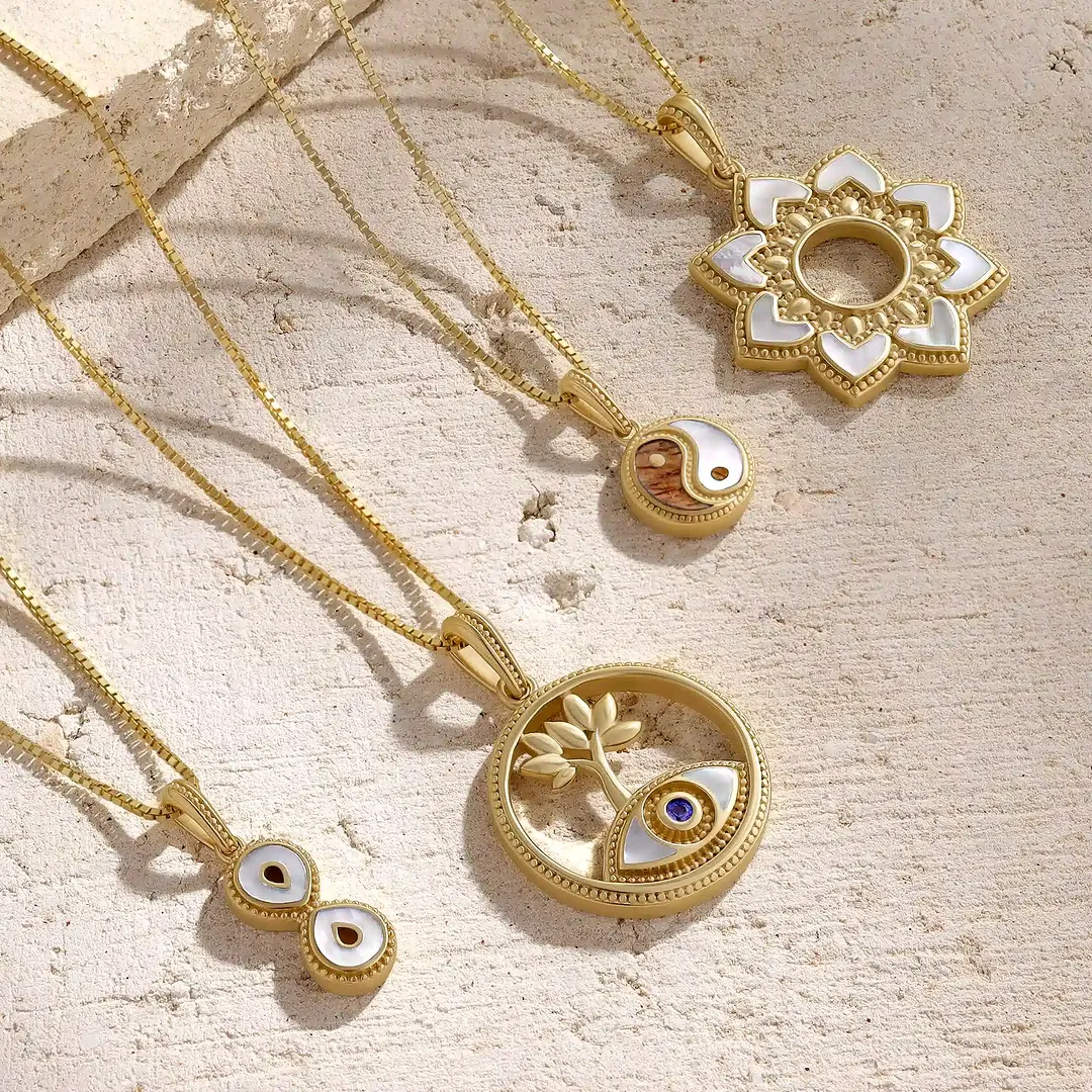 Serene Bloom Lotus Harmony Mother of Pearl Necklace - Image 5
