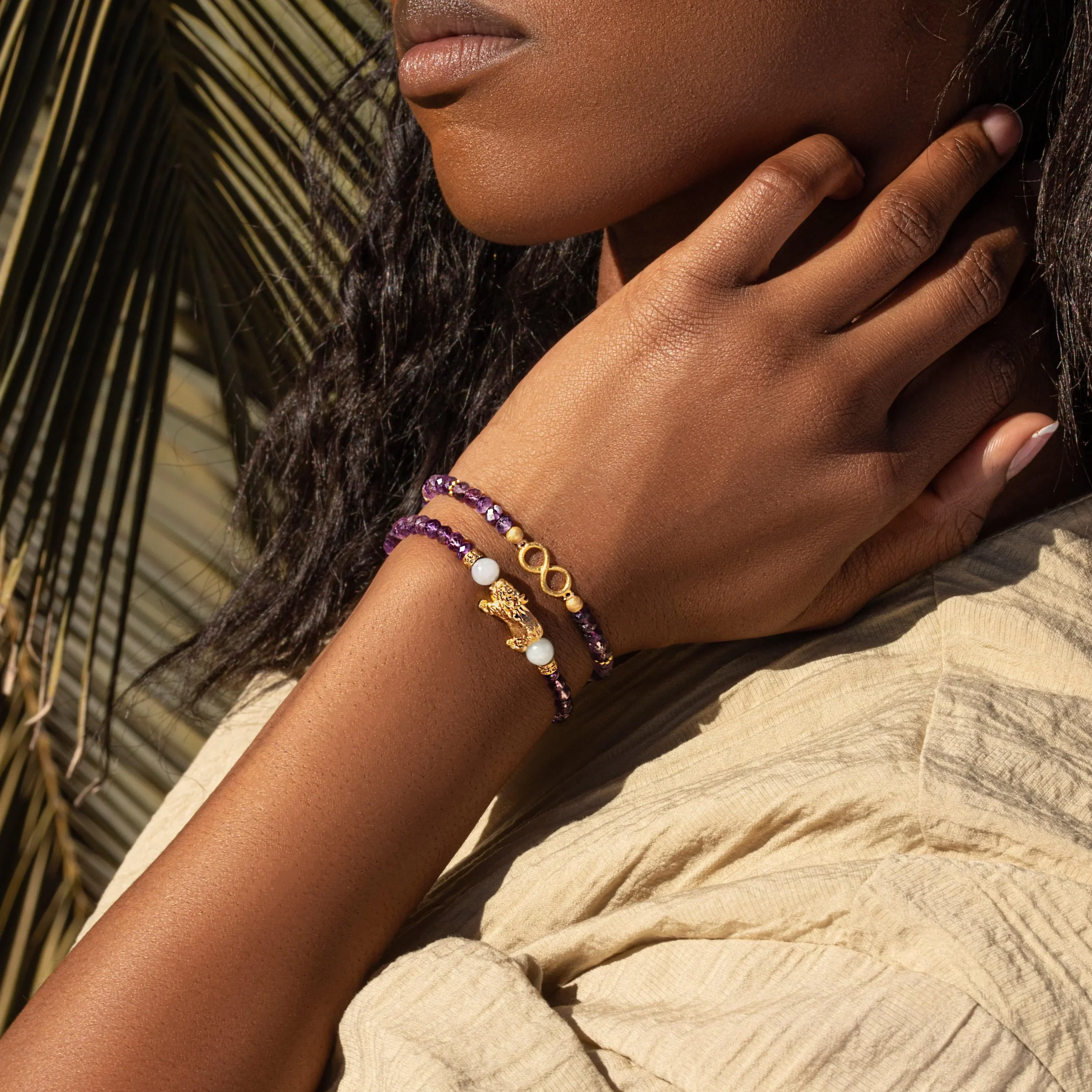 Eternal Bliss - Amethyst Infinity Charm Bracelet - Image 2