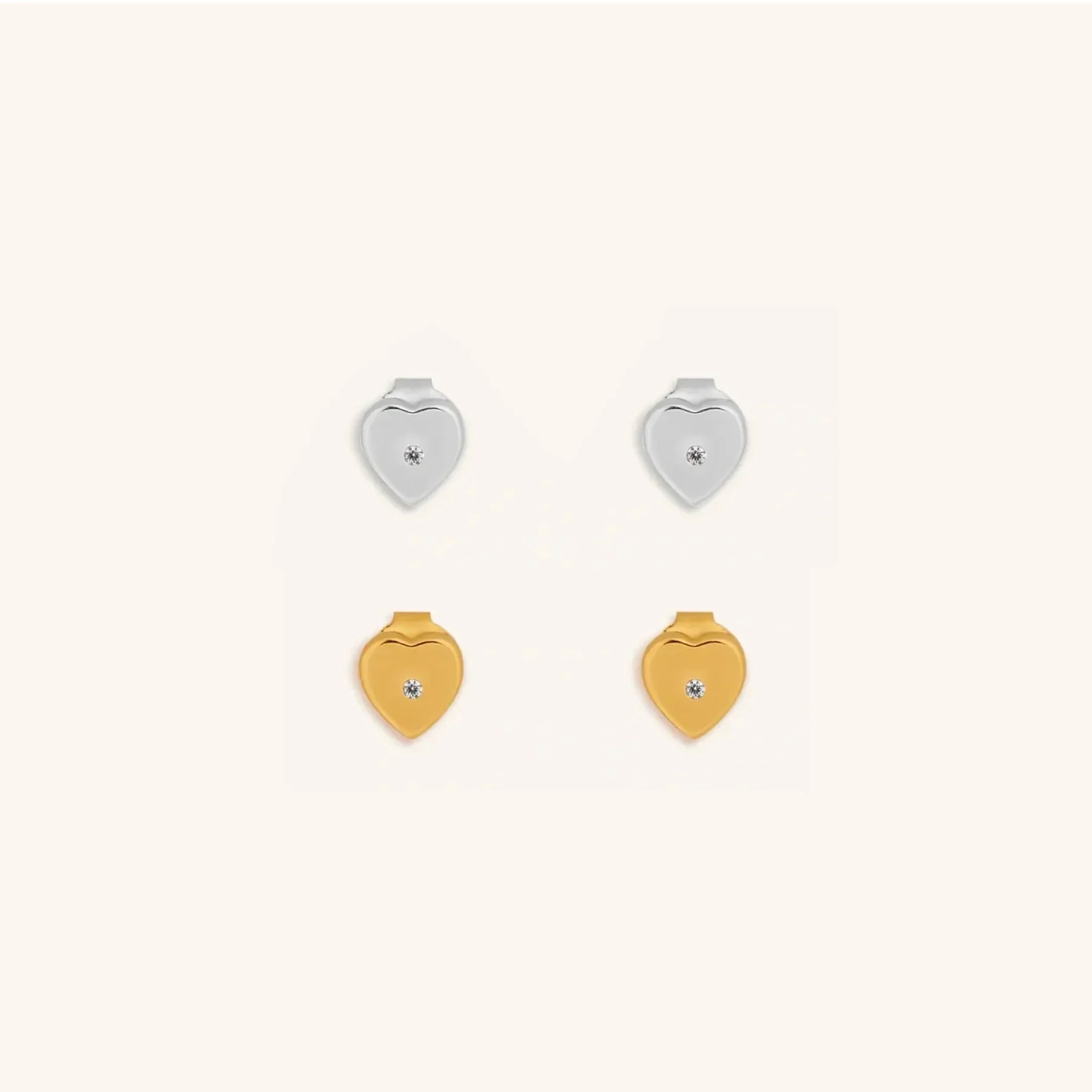 Eternal Bonds Diamond Heart Earring Set