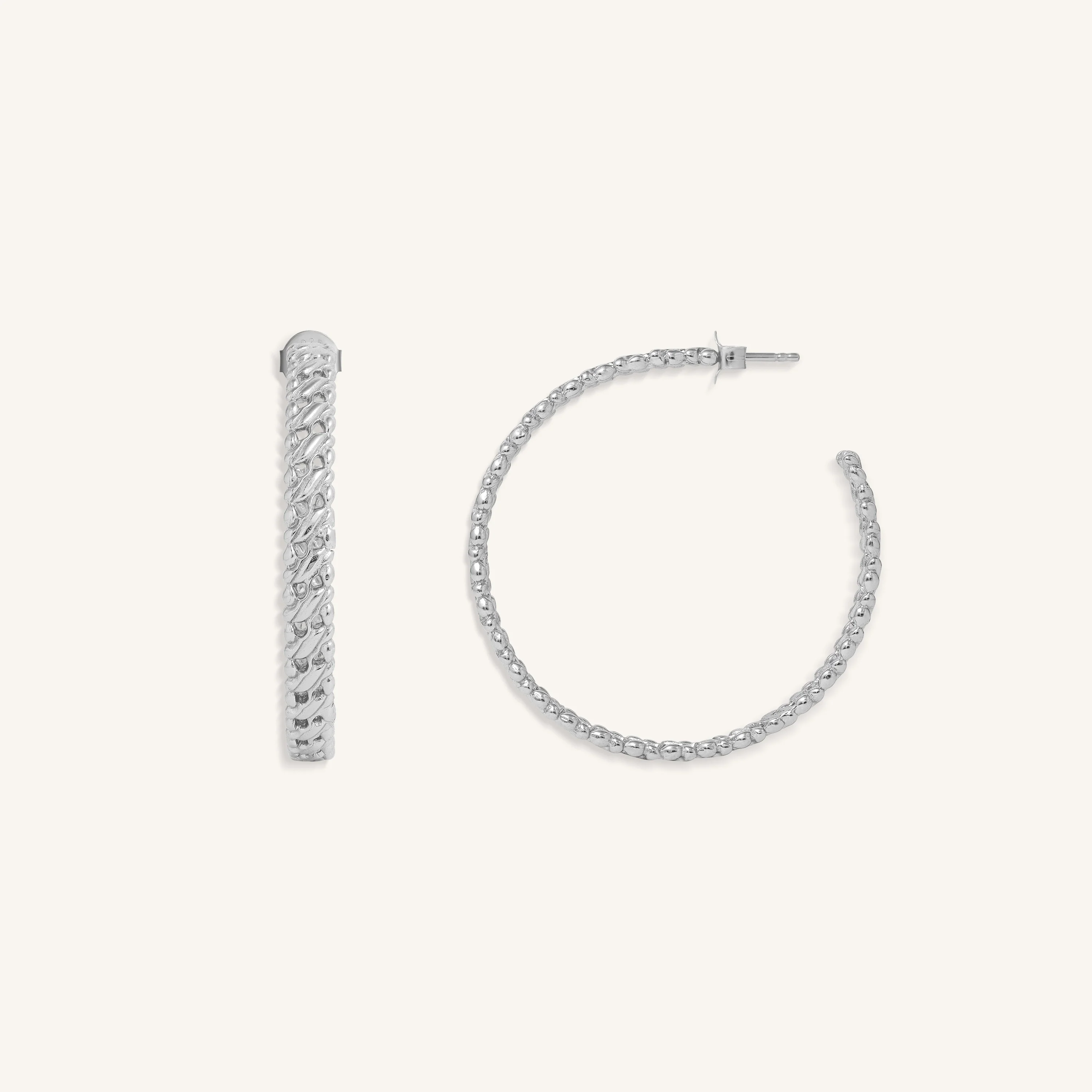 Eternal Flow Silver Hoop Earrings - Image 3