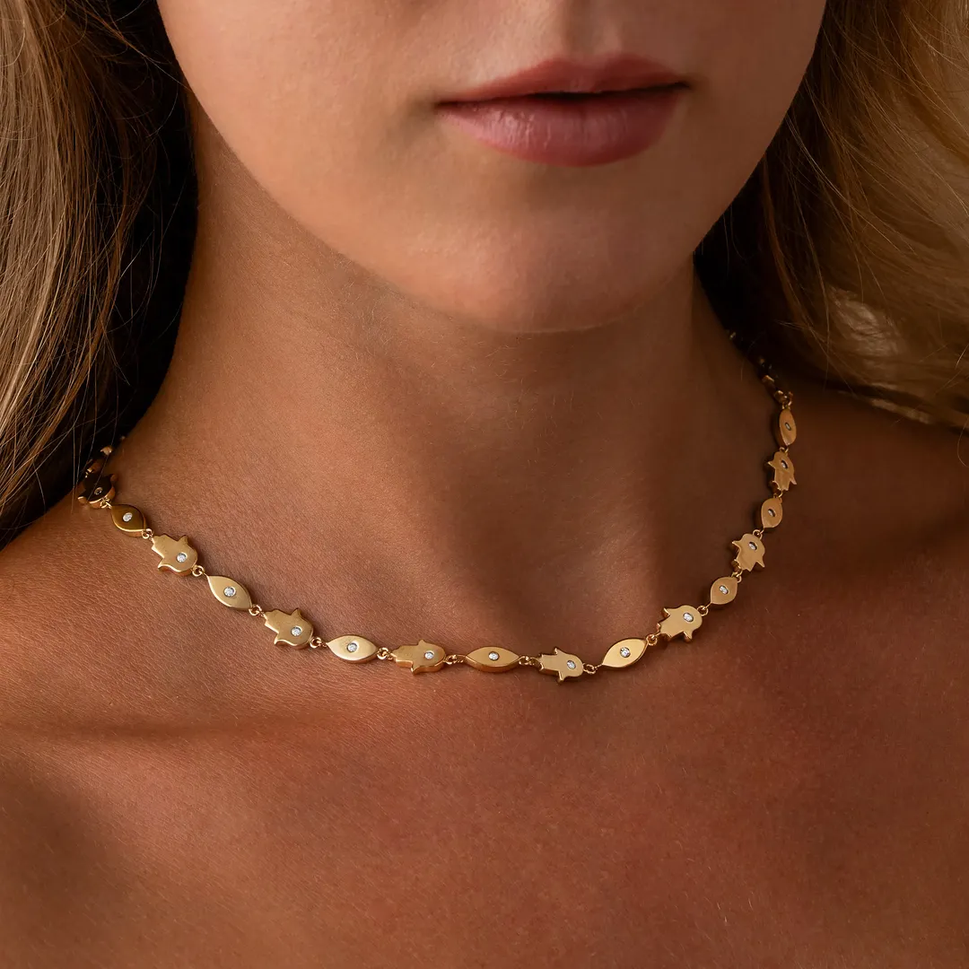 Eternal Fortune Hamsa & Evil Eye Necklace - Image 2