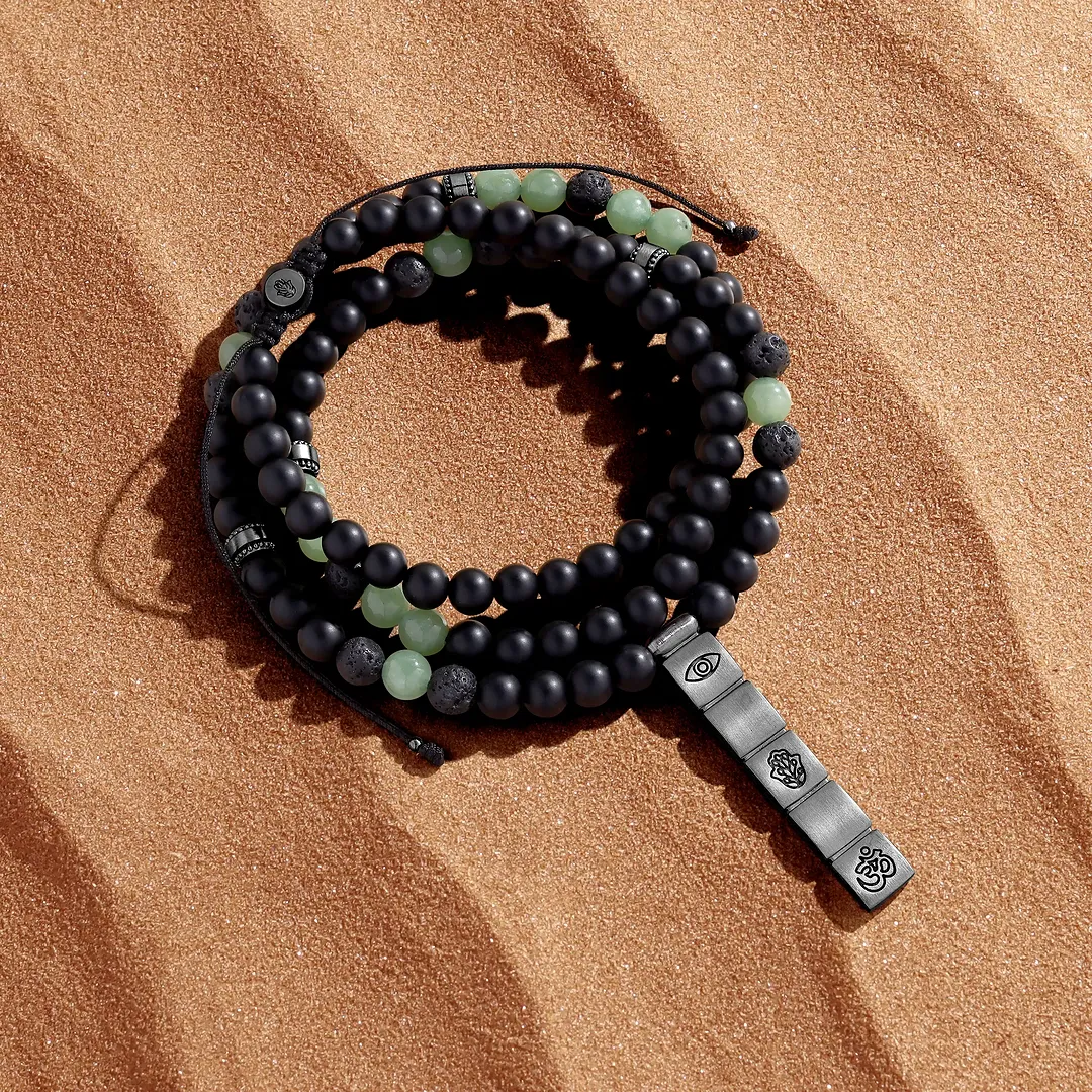 Eternal Valor – Onyx, Jade & Lava Necklace - Image 3