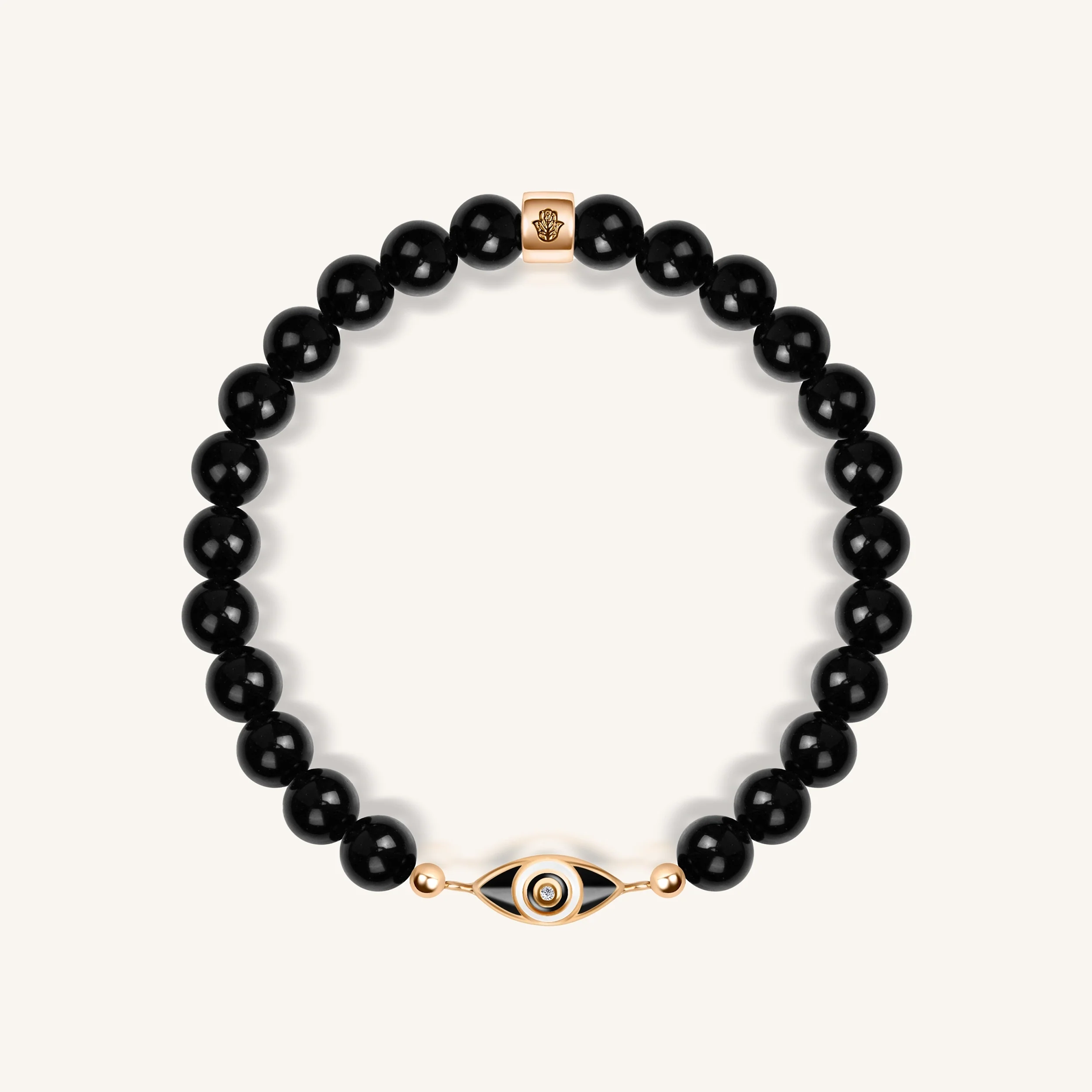 Expanding Consciousness Black Onyx Evil Eye Charm Bracelet