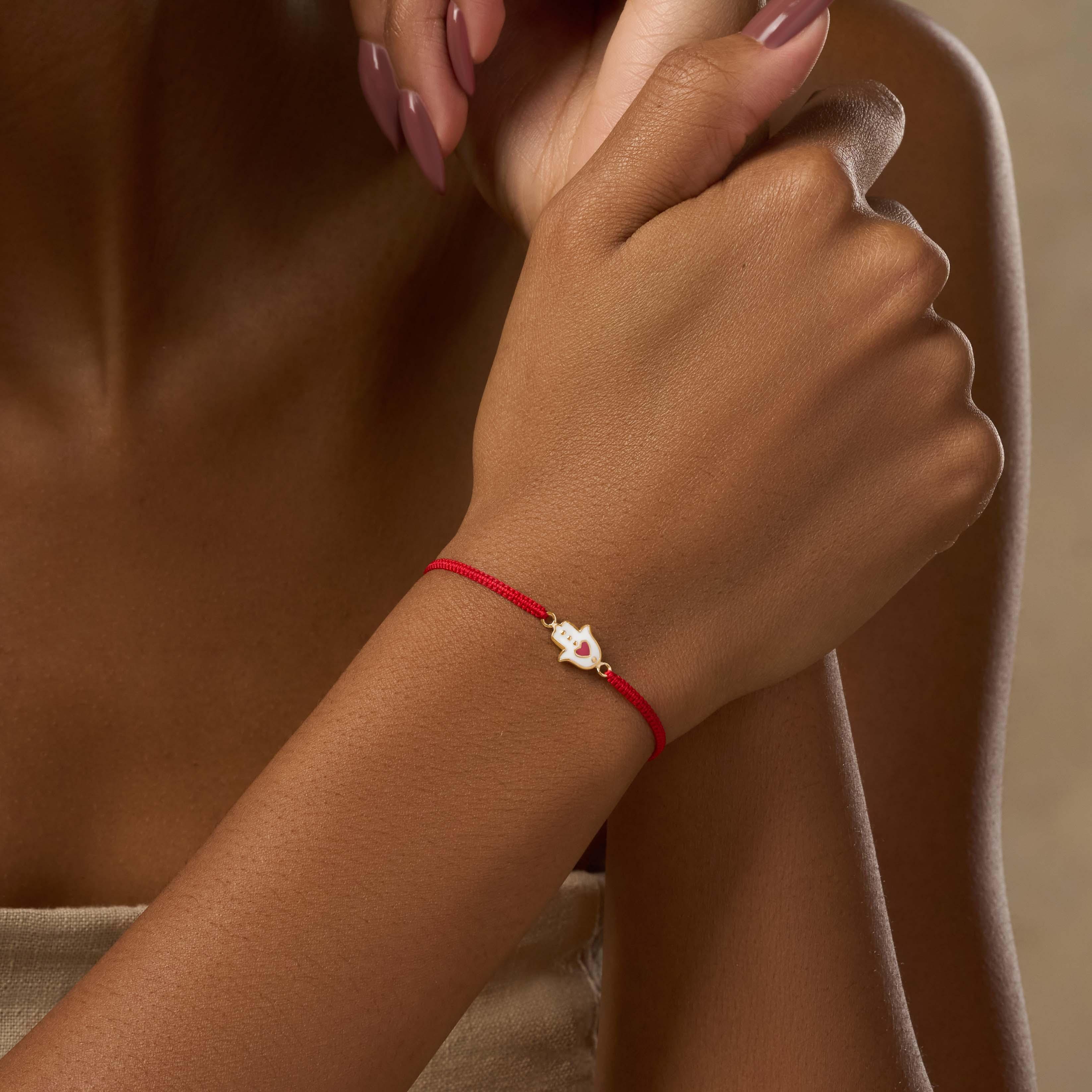 Expression of Love Red String Hamsa Heart Bracelet - Image 2