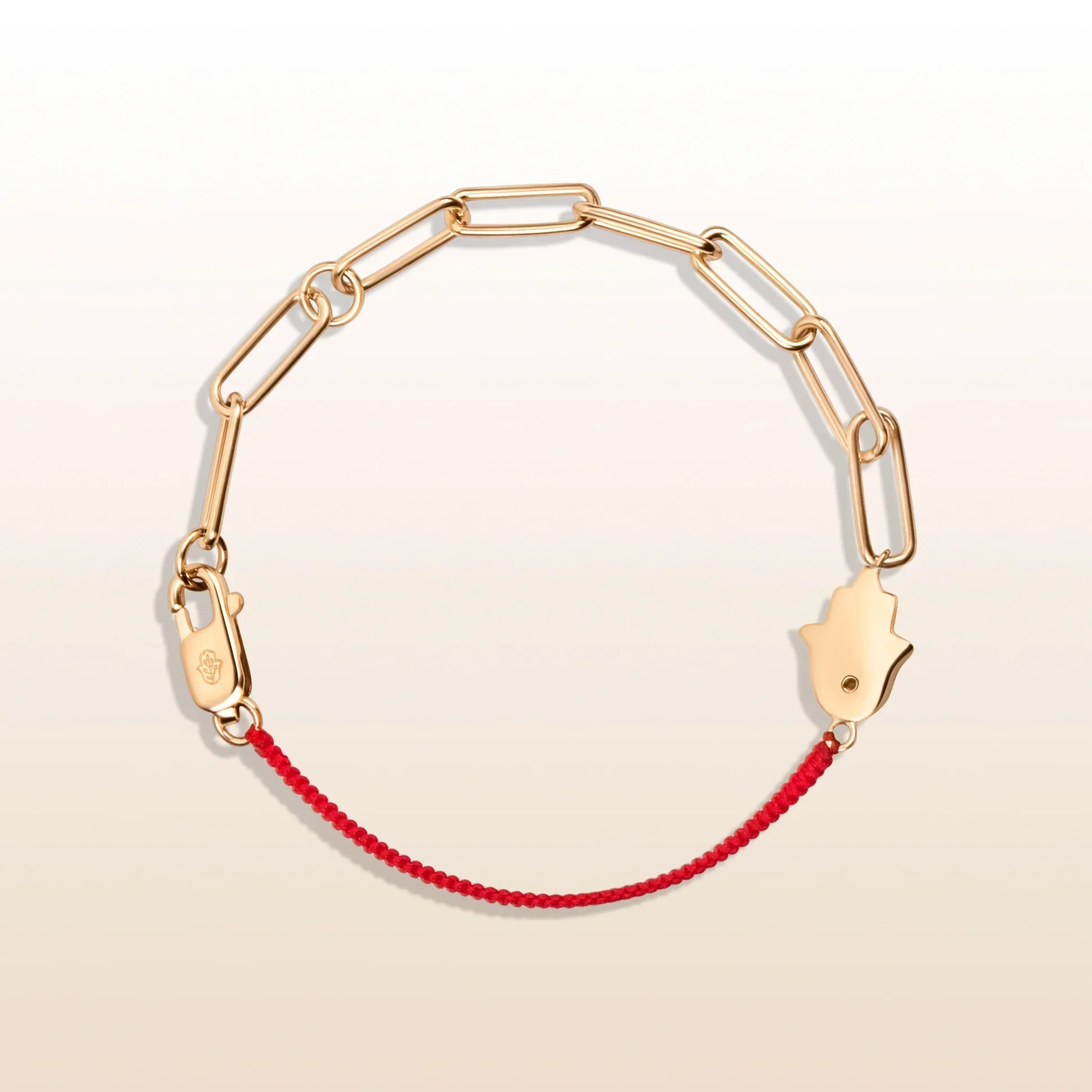 Exuberant Optimism - Red String Chain Hamsa Bracelet - Image 3