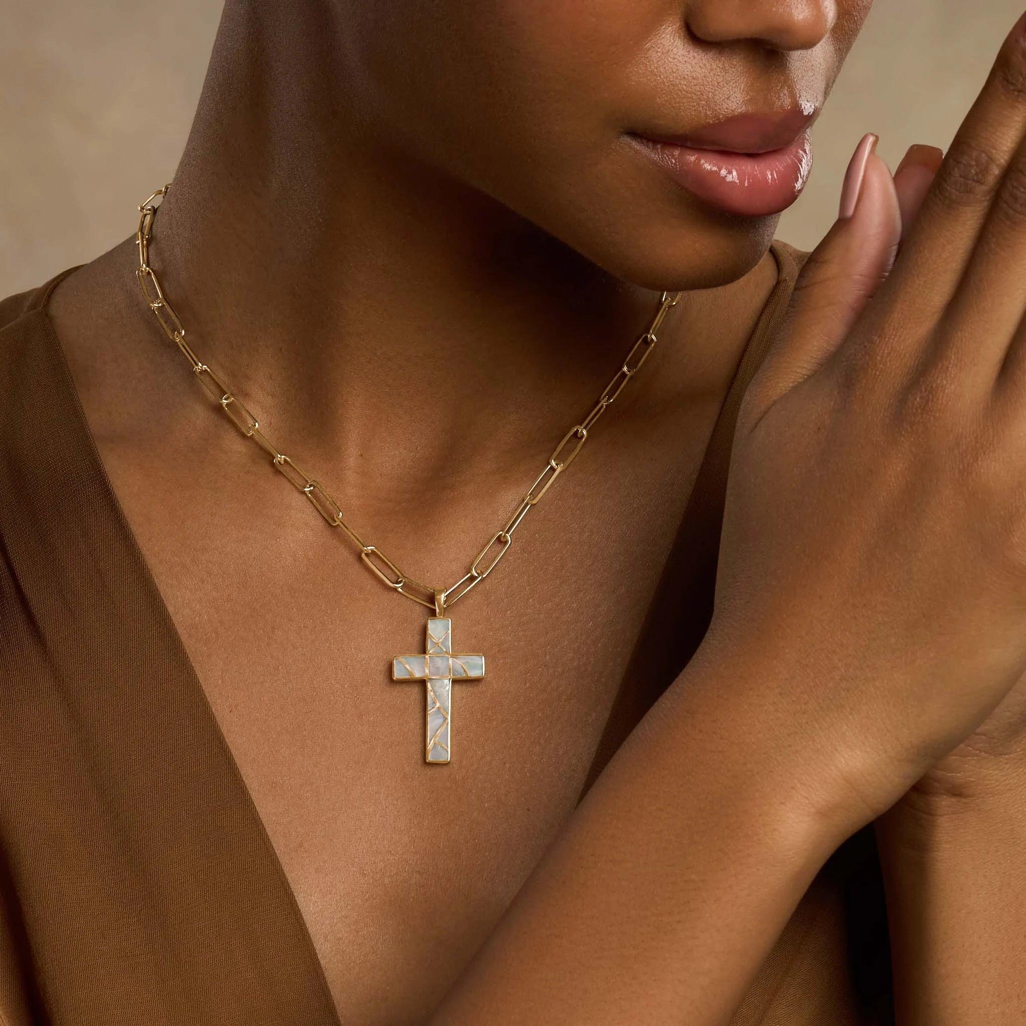 Faithful Abundance Cross Mother of Pearl Charm - Image 2