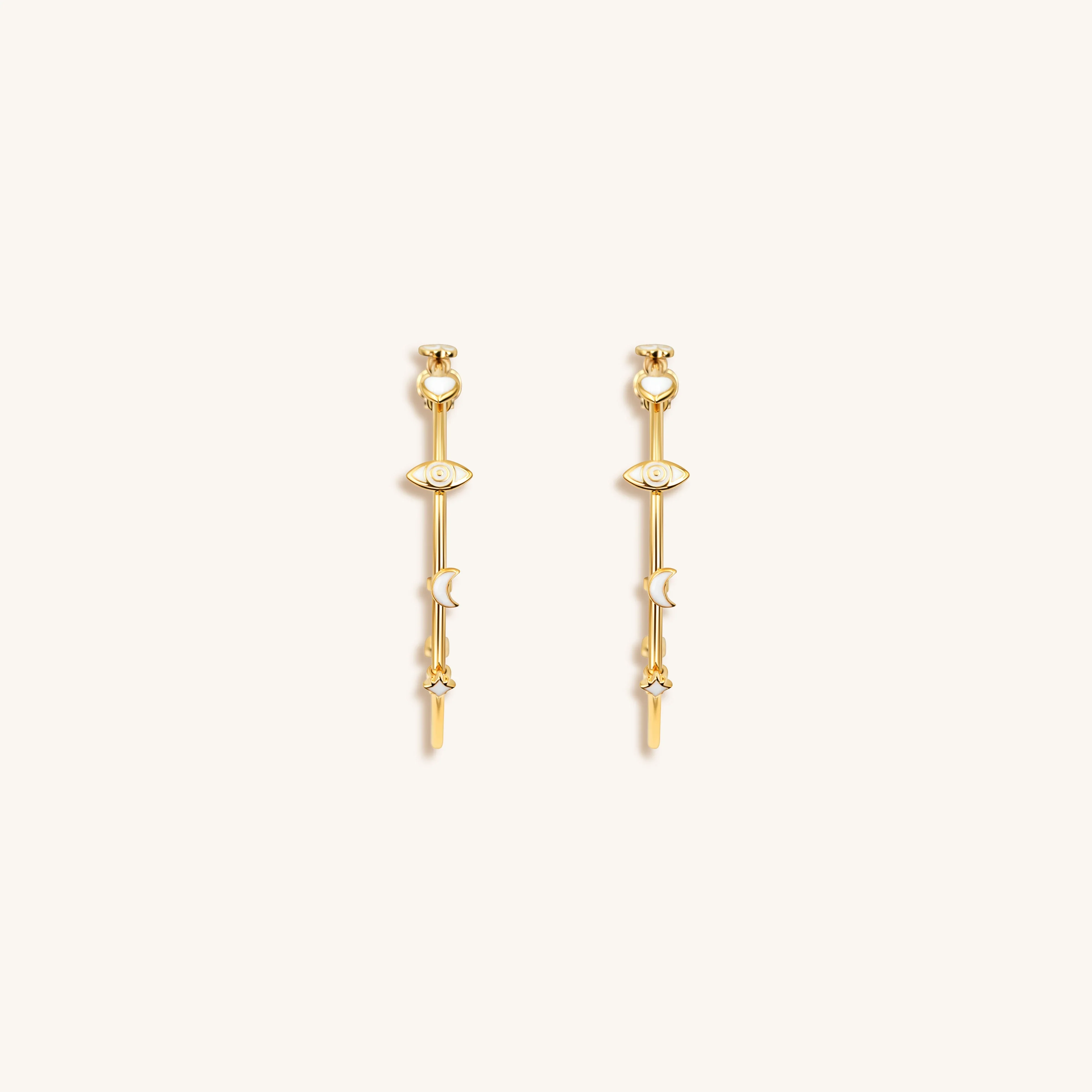 Feminine Spirituality - Multi Symbol Hoop Earrings