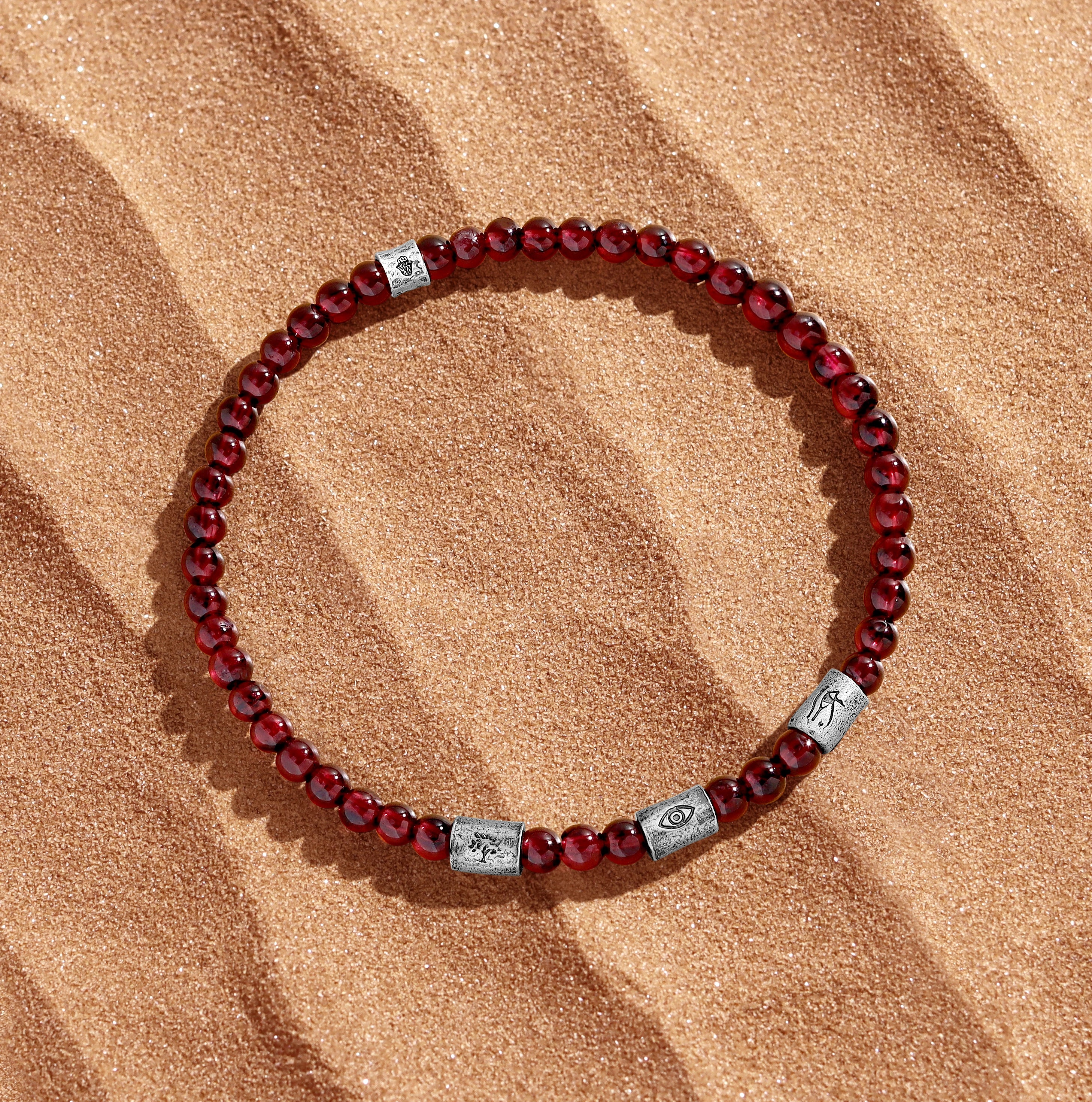 Fiery Spirit Multi-Symbol Garnet Bracelet