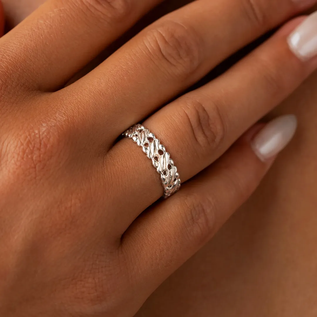 Flowing Harmony Sterling Silver Band - Image 2